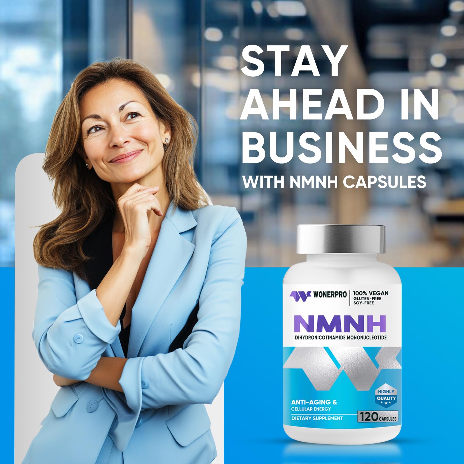 WONERPRO NMNH (NMN Supplement Alternative)，1000mg Per Serving NAD Supplement to Boost NAD+ Levels as We Age, for Anti Aging, Energy, Focus - 120 Capsule WONERPRO buy supplements canada