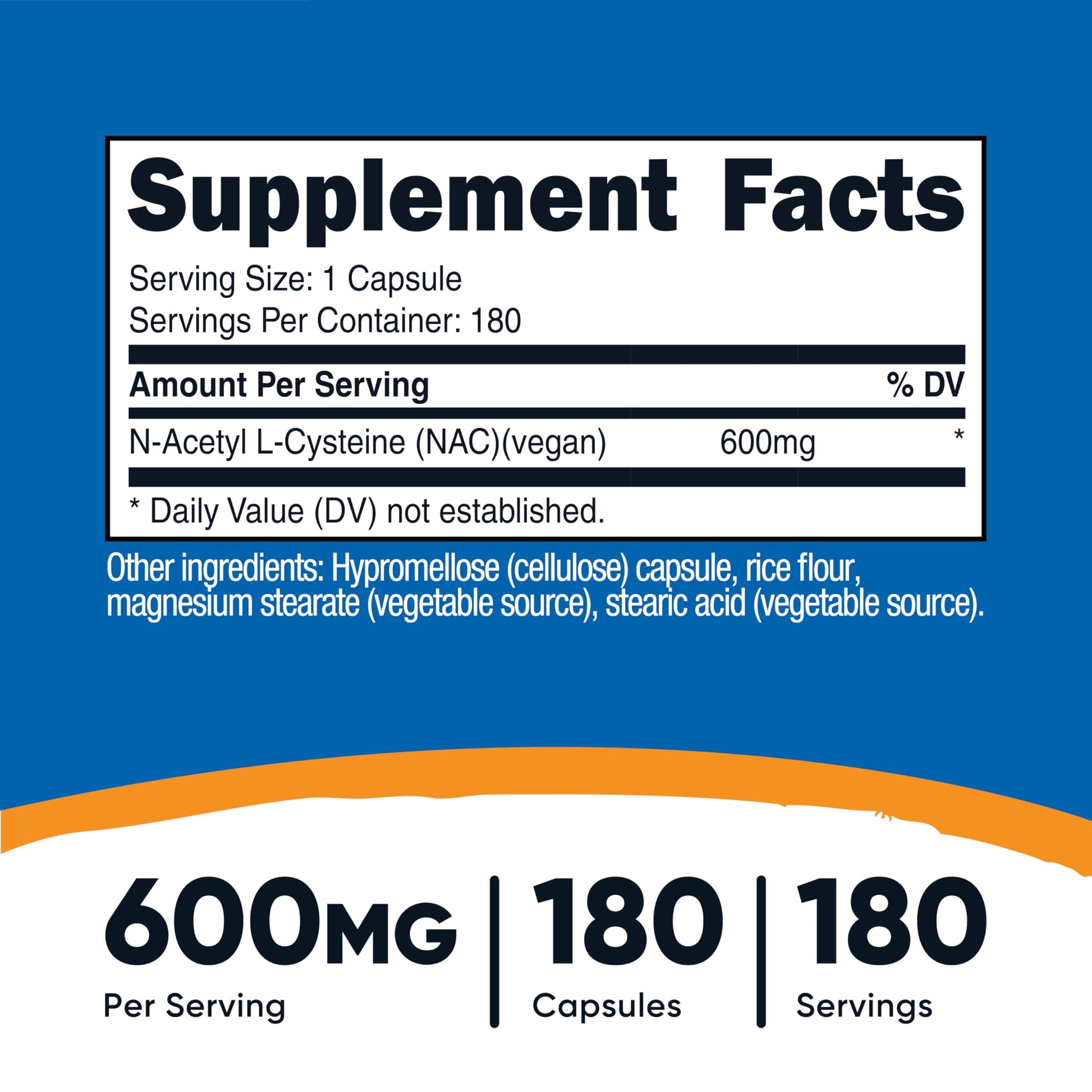 Nutricost N-Acetyl L-Cysteine (NAC) 600mg, 180 Capsules - Non-GMO, Gluten Free Nutricost buy supplements canada