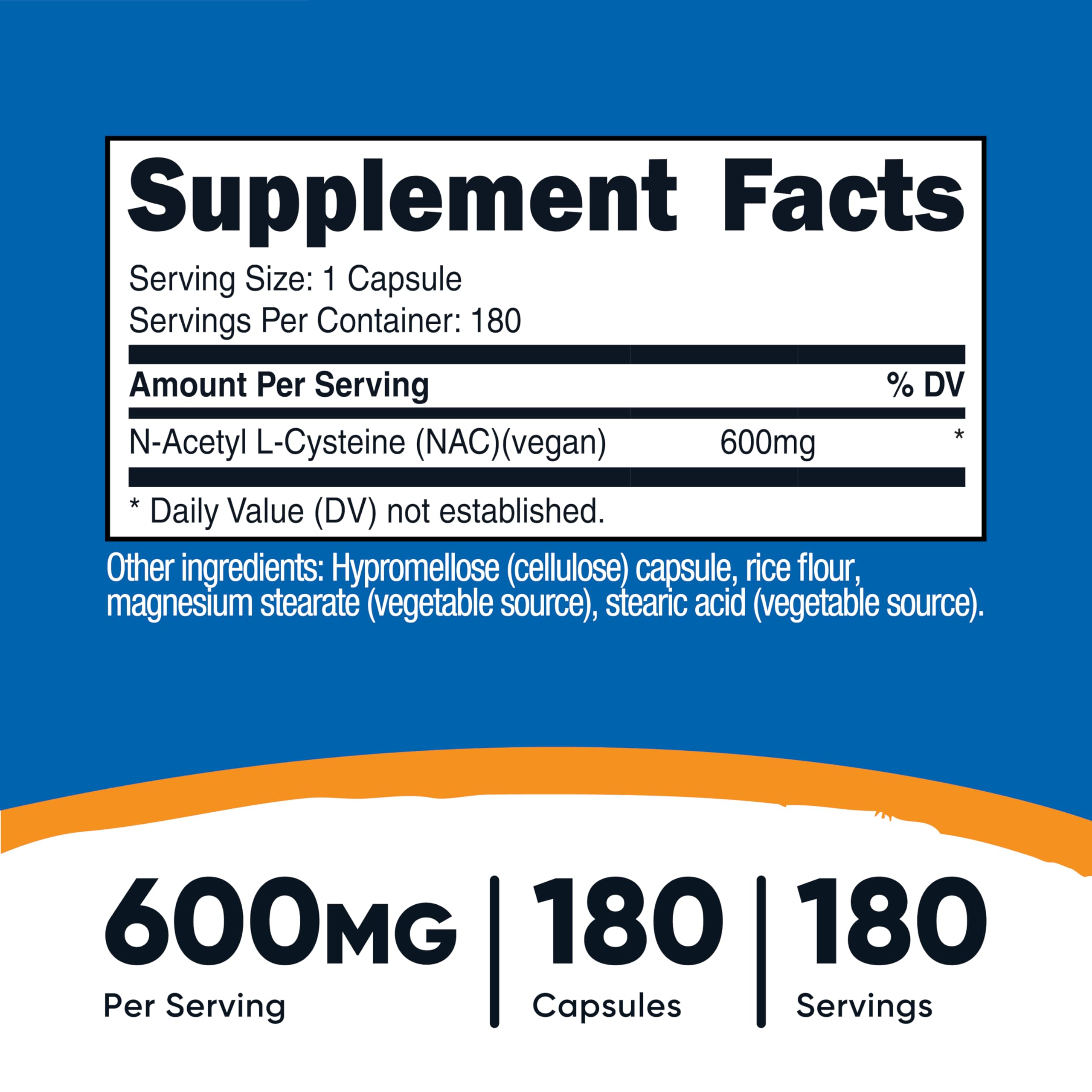 Nutricost N-Acetyl L-Cysteine (NAC) 600mg, 180 Capsules - Non-GMO, Gluten Free Nutricost buy supplements canada