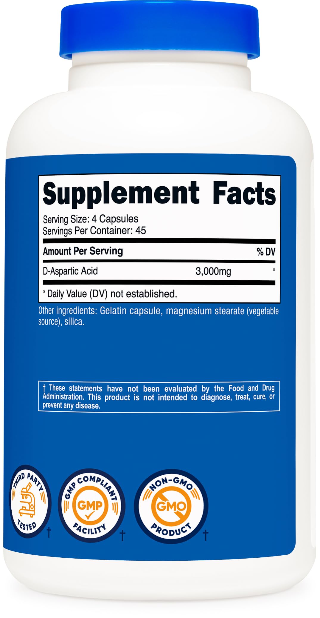 Nutricost D-Aspartic Acid (DAA) Capsules 3000mg Per Serving (180 Capsules) - Non-GMO Nutricost buy supplements canada