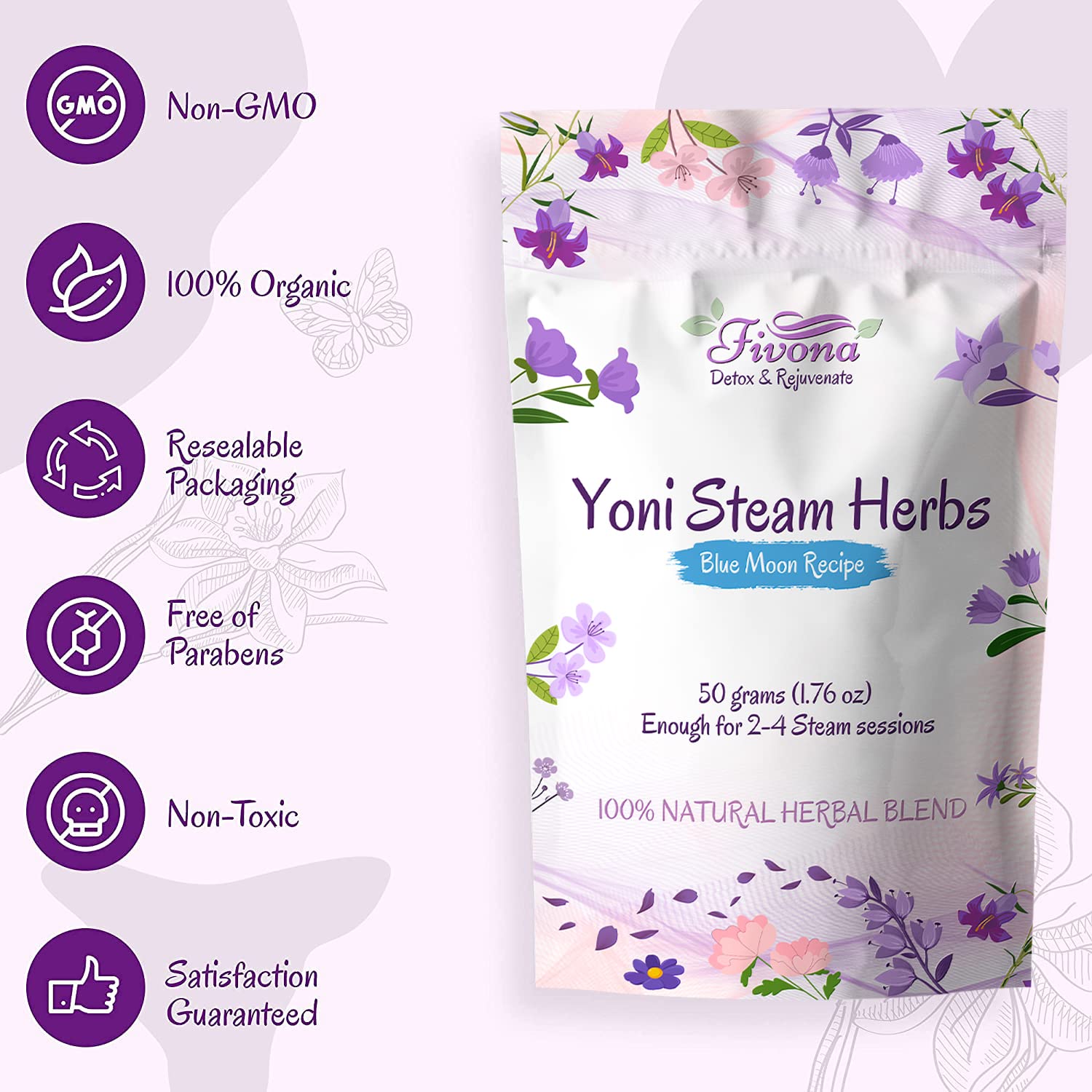 FIVONA Yoni Steaming Herbs - For Feminine Use And Rituals - V-Detox, Cleanse, Wash, Odor Control FIVONA buy supplements canada