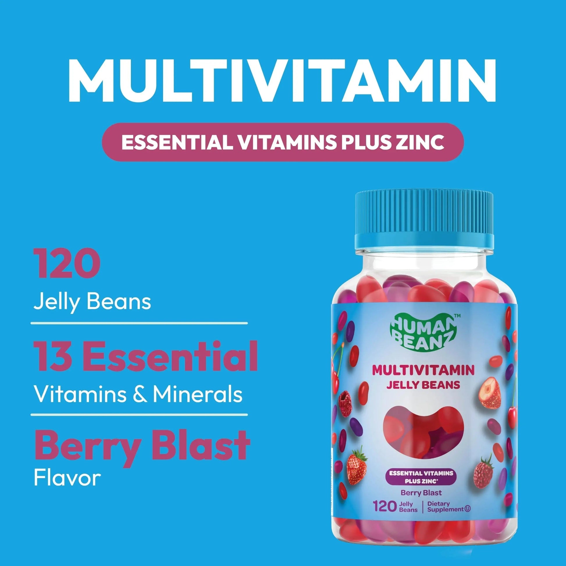 Human Beanz Multivitamin Jelly Bean Gummies with Zinc for Men and Women, Immune Support Dietary Supplements for Adults, Vegetarian Human Beanz buy supplements canada