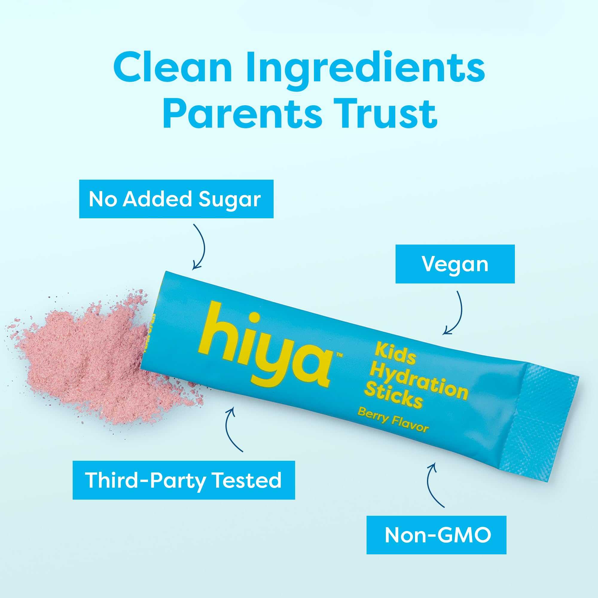 Hiya Kids Hydration with Electrolytes - Zero Added Sugar Berry Flavored Kids Hydration Packets - 15 Sticks - Travel-Friendly Drink Mix for Children Ages 2+ HIYA buy supplements canada