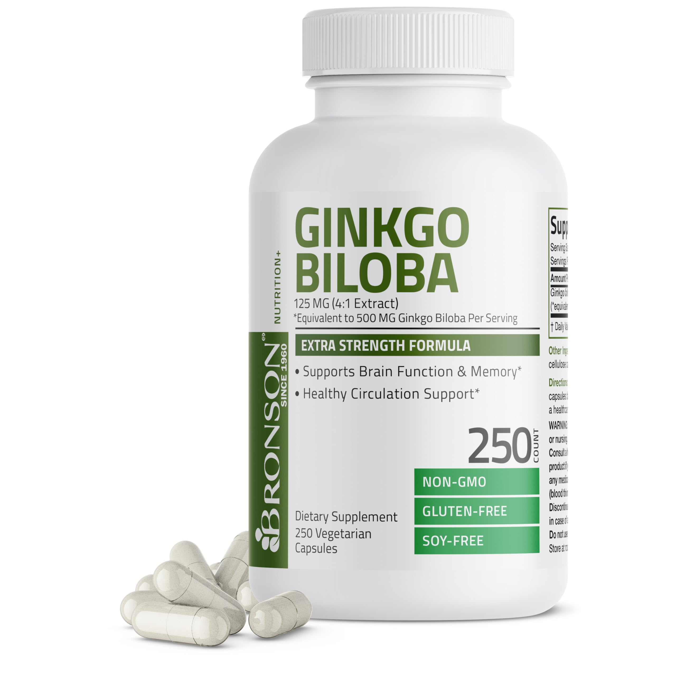 Bronson Ginkgo Biloba Extra Strength 125mg (4:1 Extract) Equivalent to 500mg Bronson buy supplements canada