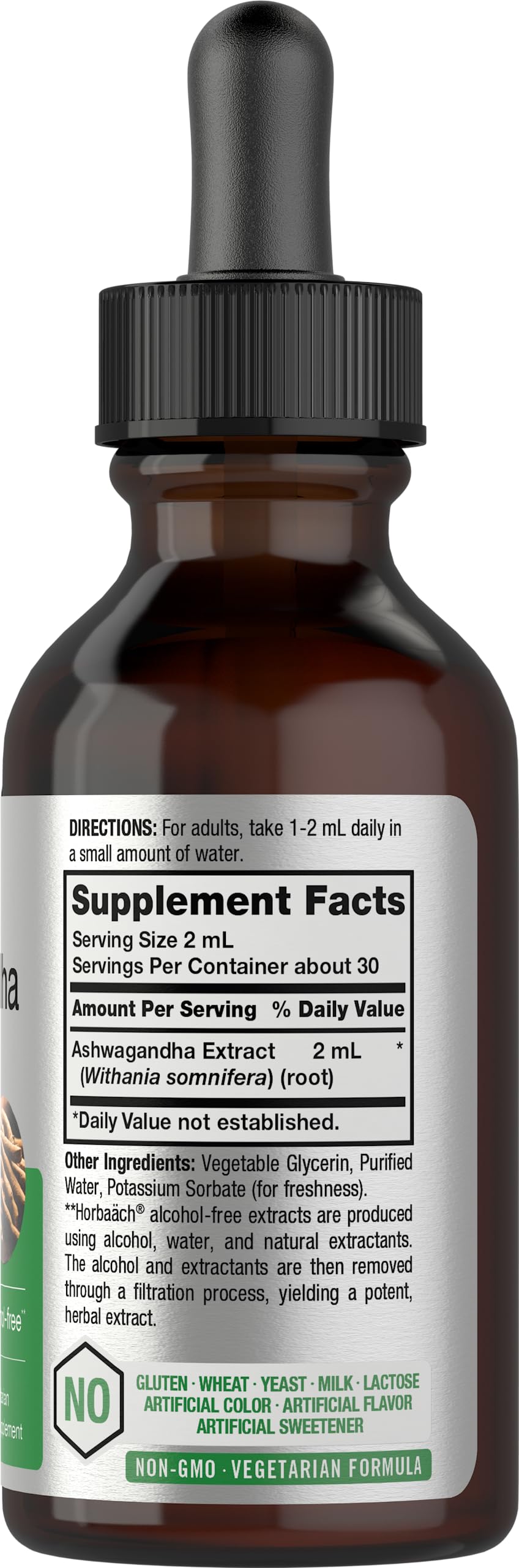 Ashwagandha Root Liquid Extract | 2 fl oz | Alcohol Free Tincture | Vegetarian, Non-GMO, Gluten Free Supplement | by Horbaach Horbäach buy supplements canada