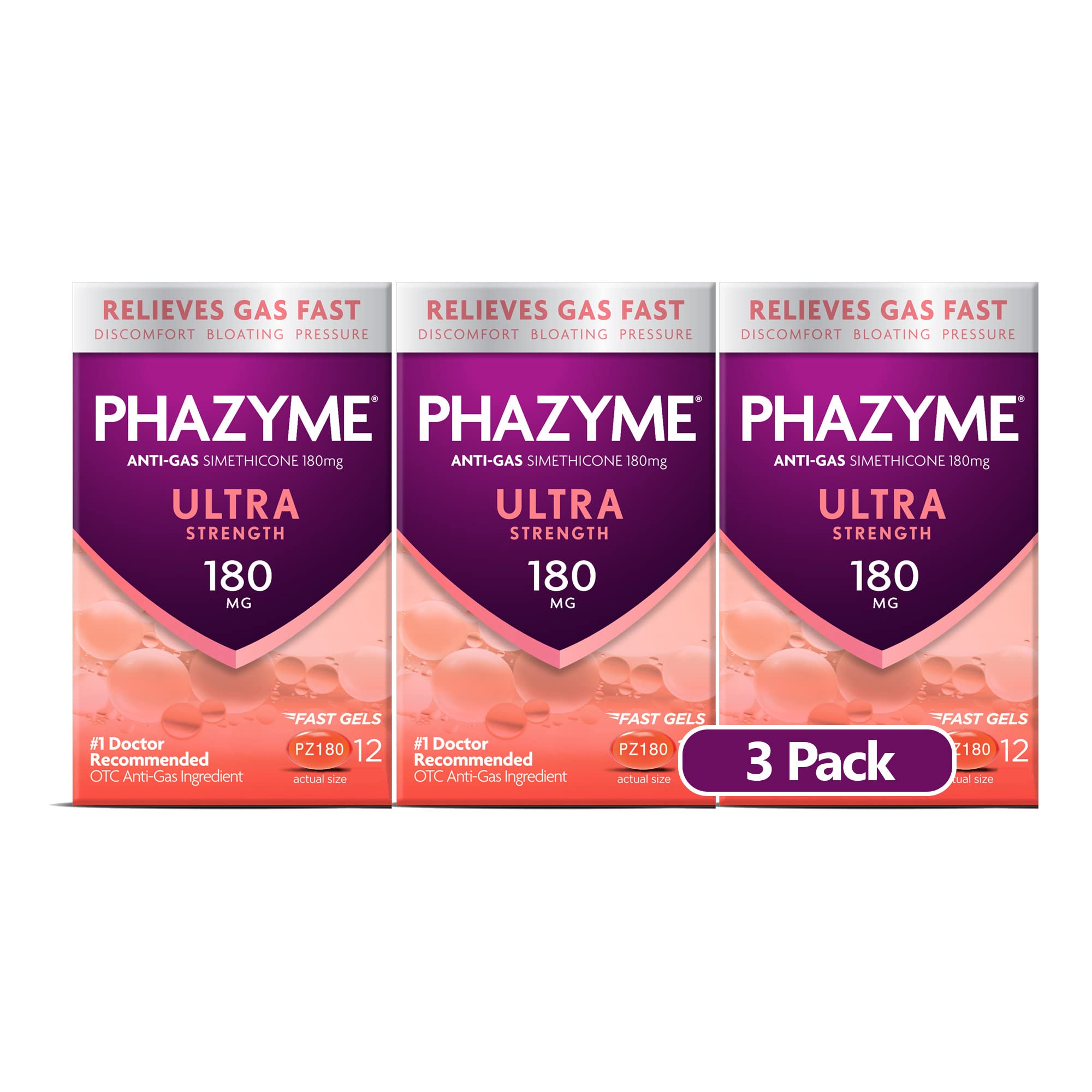 Phazyme Ultra Strength Gas & Bloating Relief, Works in Minutes, 12 Fast Gels, 3 Pack Phazyme buy supplements canada