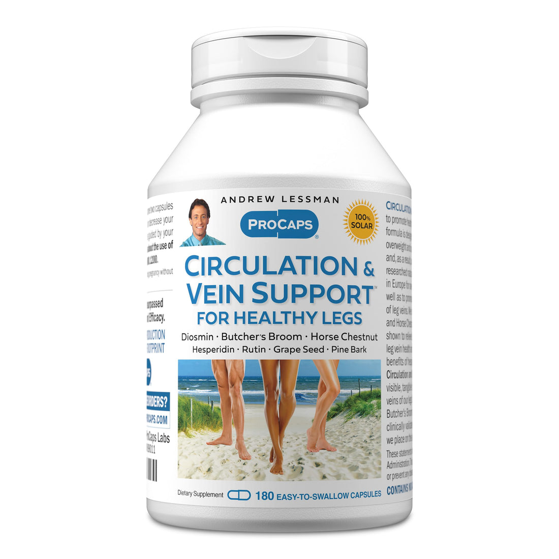 ANDREW LESSMAN Circulation, Vein Support for Healthy Legs 180 Capsules - High Bioactivity Diosmin, Butcher's Broom, Visibly Reduces Swelling and Discomfort in Feet, Ankles, Calves, Legs ANDREW LESSMAN buy supplements canada