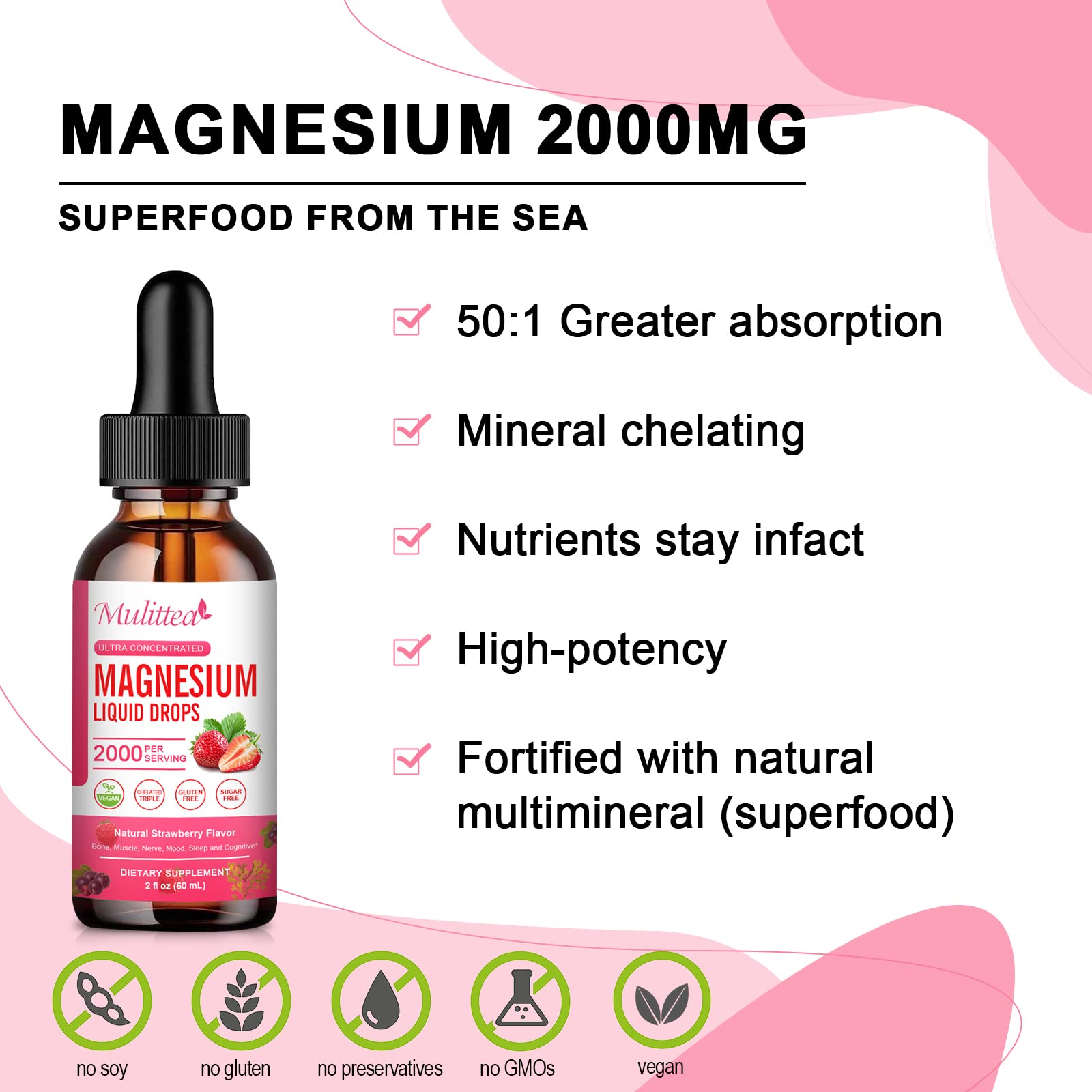 Magnesium Glycinate Liquid, High Potency Magnesium Glycinate, Citrate, Sugar Free Vegan Non-GMO Complex Supplement Promotes Nerv,Relaxation,Muscle,Sleep Support* Mulittea buy supplements canada