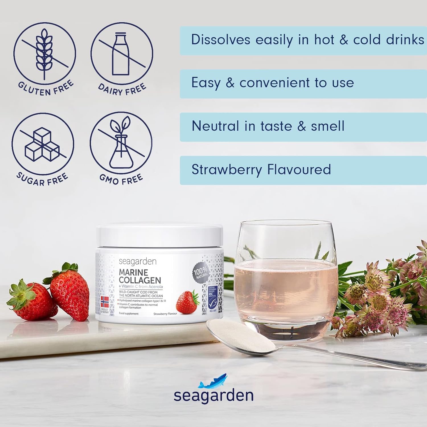 Seagarden Marine Collagen Powder + Vitamin C | Collagen Peptides Powder (Type I & III) SEAGARDEN buy supplements canada