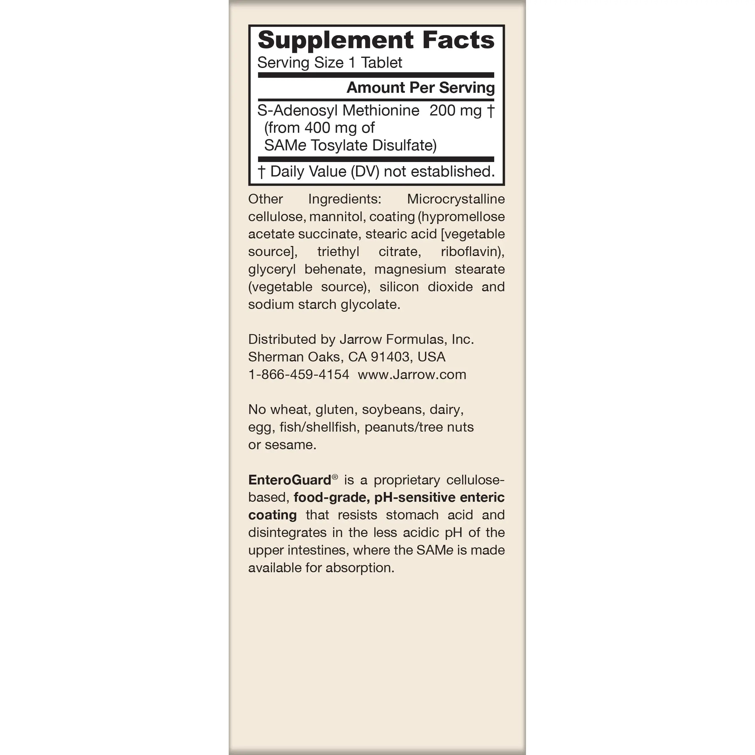 Jarrow Formulas® Same 200 mg, Supports Joint Health, Liver Function, Brain Metabolism, 60 Tablets, Up to A 60 Day Supply Jarrow Formulas buy supplements canada