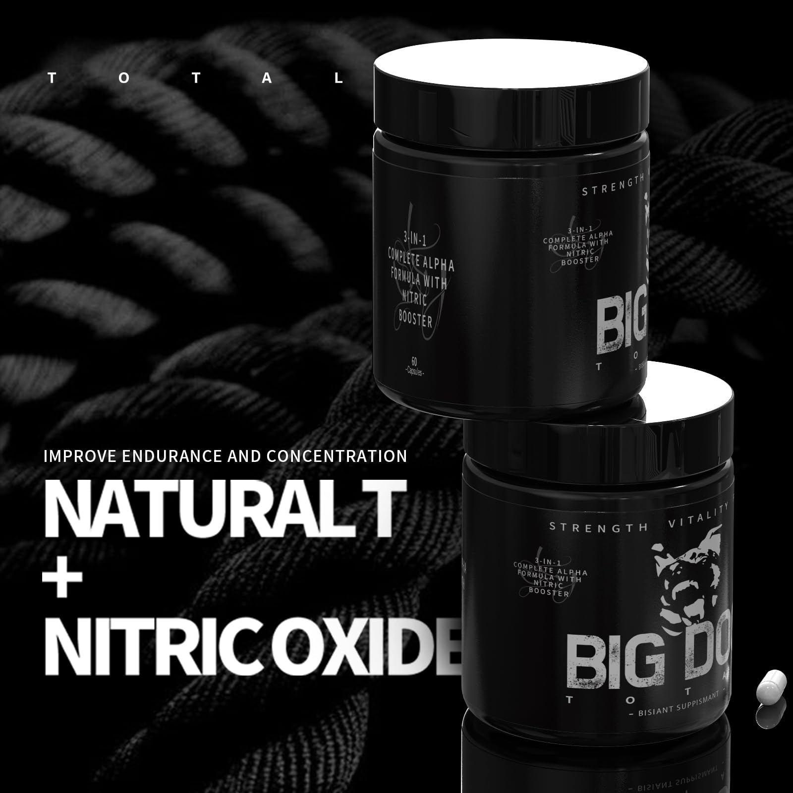 Big Dog Total Male 3-in-1 Total Alpha Blend Men’s Must-Have, Non-GMO - Natural Energy & Endurance Support, 60 Count (Big Dog Total - 1Pcs) FMRFMR buy supplements canada