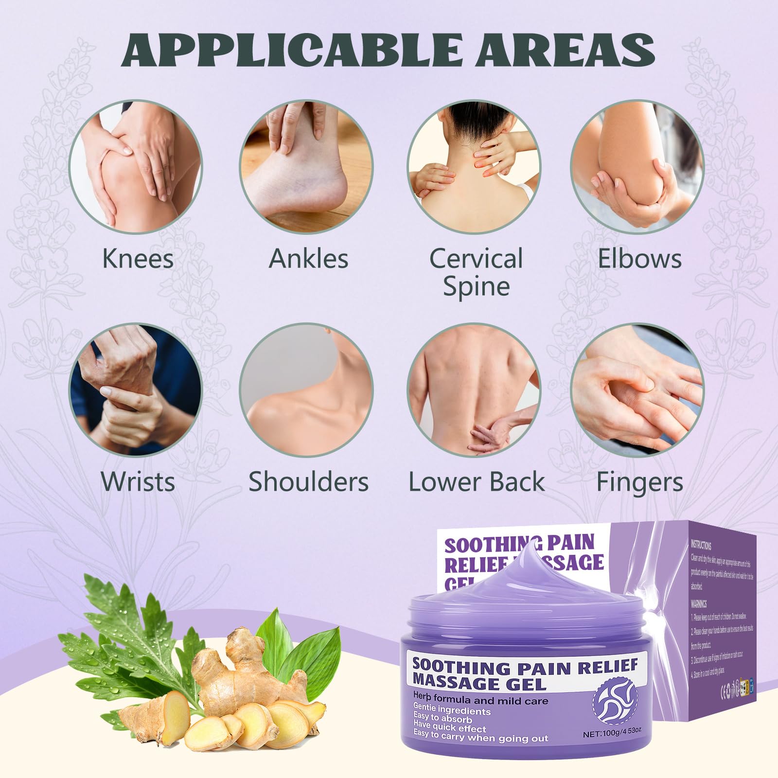 Soothing Massage Gel (100g) - Joint Relief Purple Gel, Natural Ingredients Soothing Relief Cream, Fast-Absorbing Jointgel Cream for Soothing Joint, Shoulder, Knee, Back, Lumbar & Muscle Stiffness Vereclue buy supplements canada