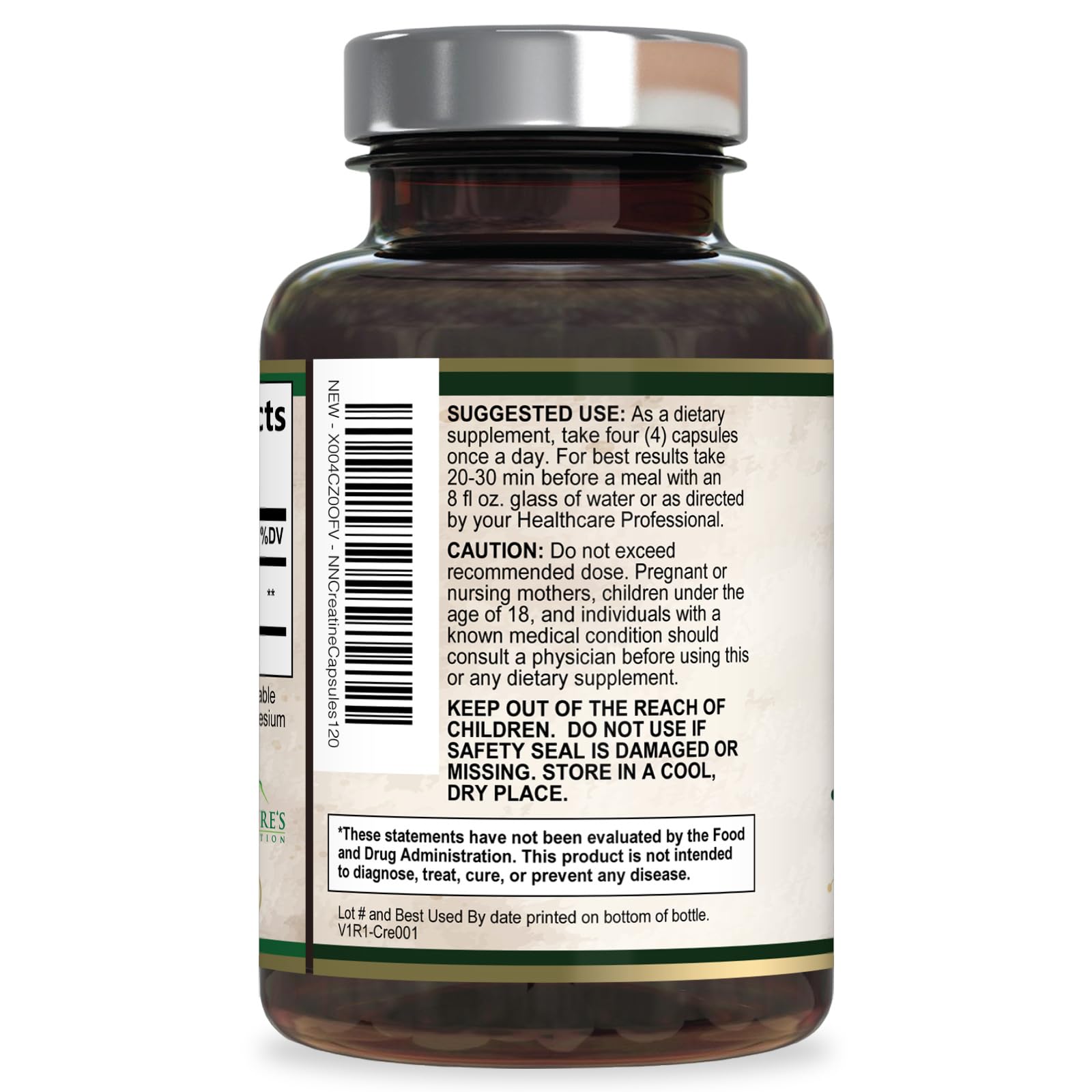 Creatine Monohydrate Capsules 3000mg Per Serving – Micronized Creatine Powder - Supports Lean Muscle, Strength, Energy, & Endurance - Nature's Supplement, Non-GMO, Bottled in USA - 120 Capsules Nature's Nutrition buy supplements canada