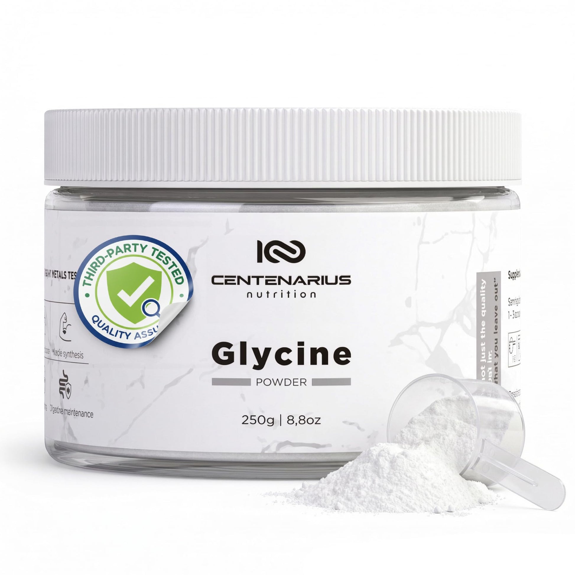 Premium Glycine Powder 250g | Amino Acids Supplement for Post Workout Muscle Recovery, Digestion, Sleep Aid + More - Vegan, Additive-Free Centenarius Nutrition buy supplements canada