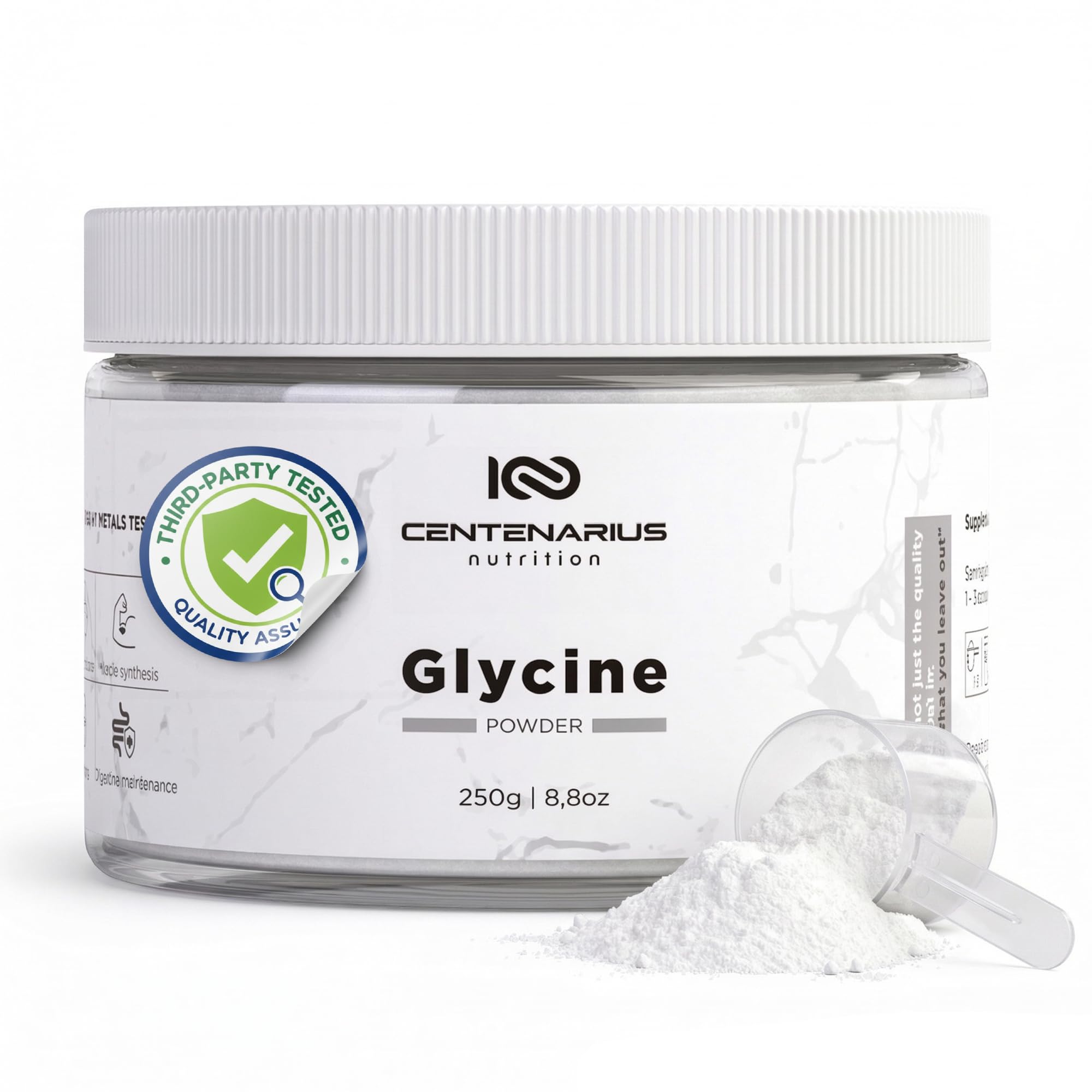 Premium Glycine Powder 250g | Amino Acids Supplement for Post Workout Muscle Recovery, Digestion, Sleep Aid + More - Vegan, Additive-Free Centenarius Nutrition buy supplements canada