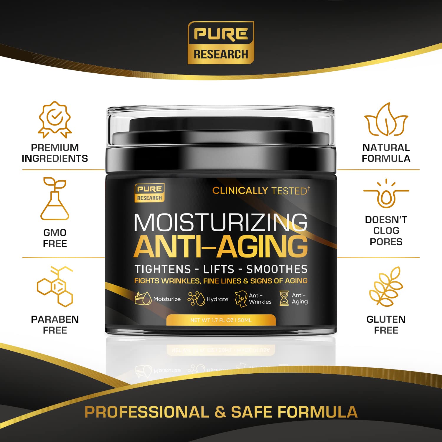 Men's Face Cream Moisturizer - Anti-Aging Cream For Men, Collagen, Retinol & Hyaluronic PURE RESEARCH buy supplements canada