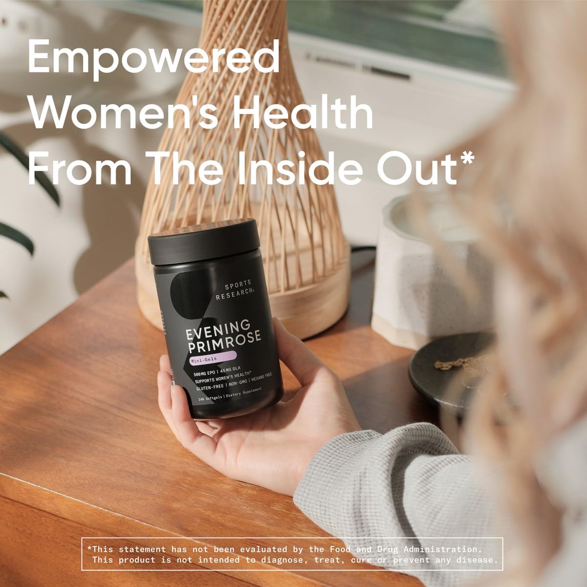 Sports Research Evening Primrose Supplement from Cold Pressed Oil - Softgels for Women’s Health & Skin Health - Gluten Free & Non-GMO GLA - High Potency 1300mg, 120 Count Sports Research buy supplements canada
