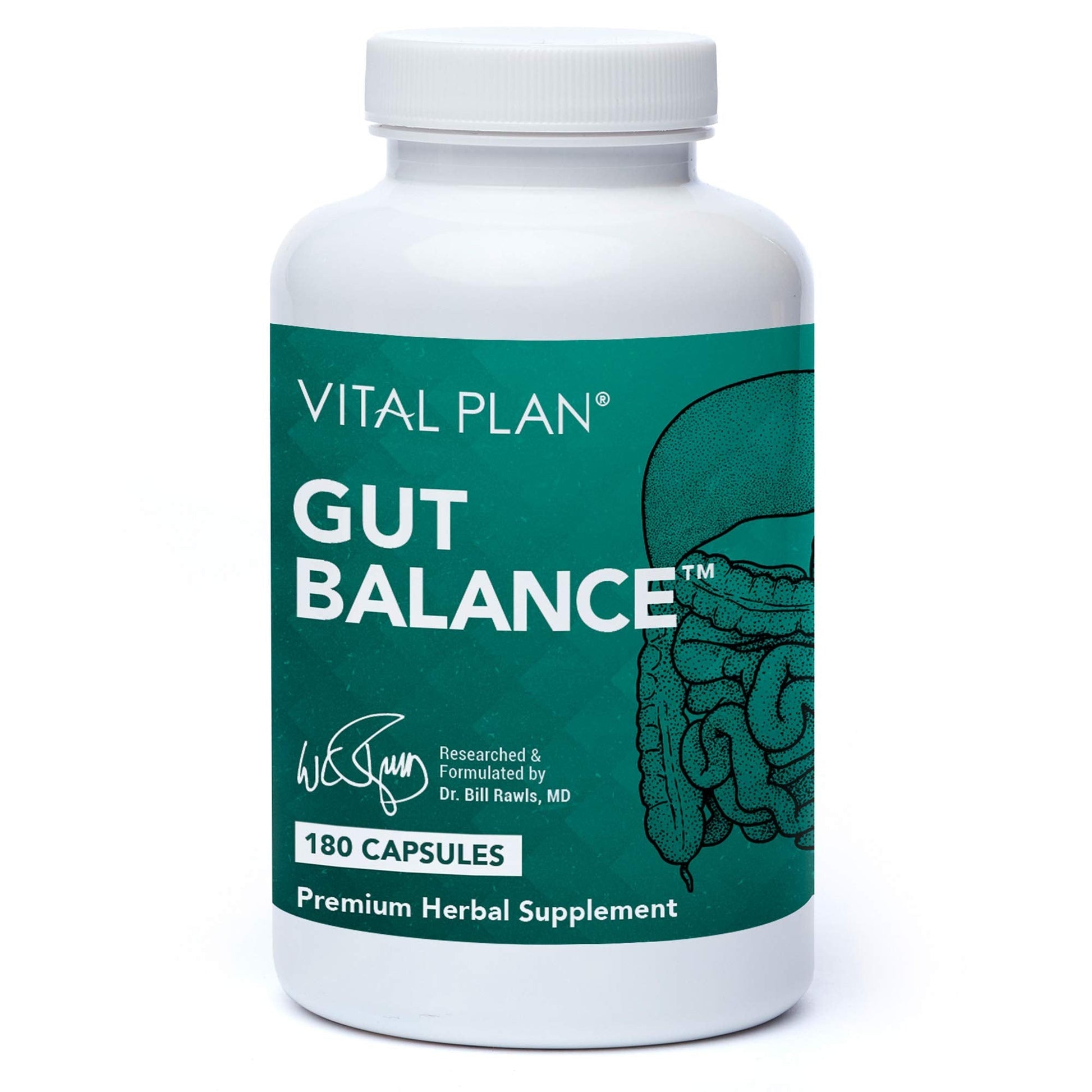 Vital Plan Gut Balance Supplement by Dr. Bill Rawls - Advanced Digestive Health Support Formula w/Clinical-Grade Slippery Elm Bark, Berberine & Dandelion Extract for Women & Men (180 Capsules) Vital Plan buy supplements canada