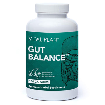 Vital Plan Gut Balance Supplement by Dr. Bill Rawls - Advanced Digestive Health Support Formula w/Clinical-Grade Slippery Elm Bark, Berberine & Dandelion Extract for Women & Men (180 Capsules) Vital Plan buy supplements canada