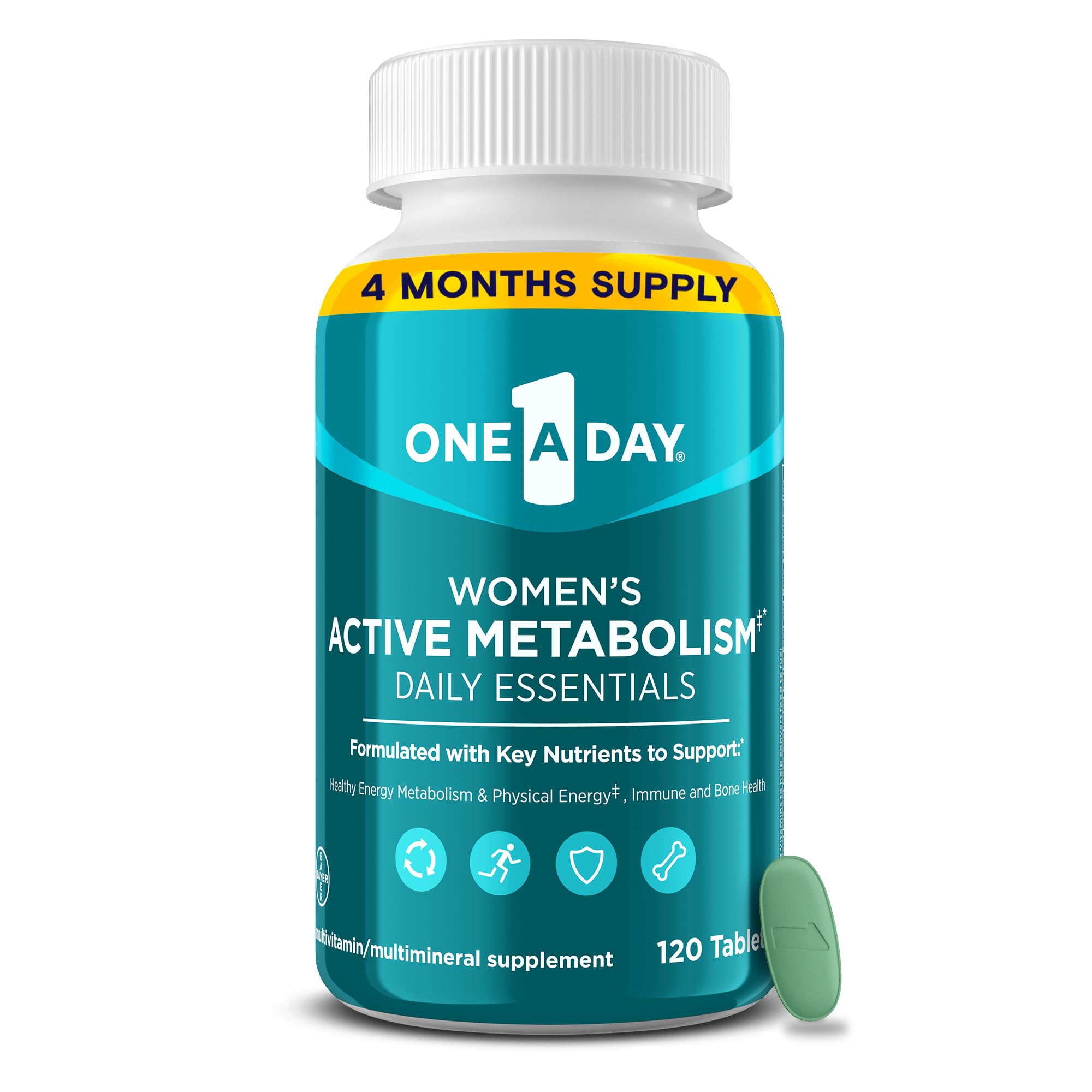 One A Day Women's Active Metabolism Daily Essential, Multivitamin for Women, Metabolism Support, Vitamins for Women with All 8 B-Vitamins, Vitamin D, Magnesium & More,120 Count ONE A DAY buy supplements canada