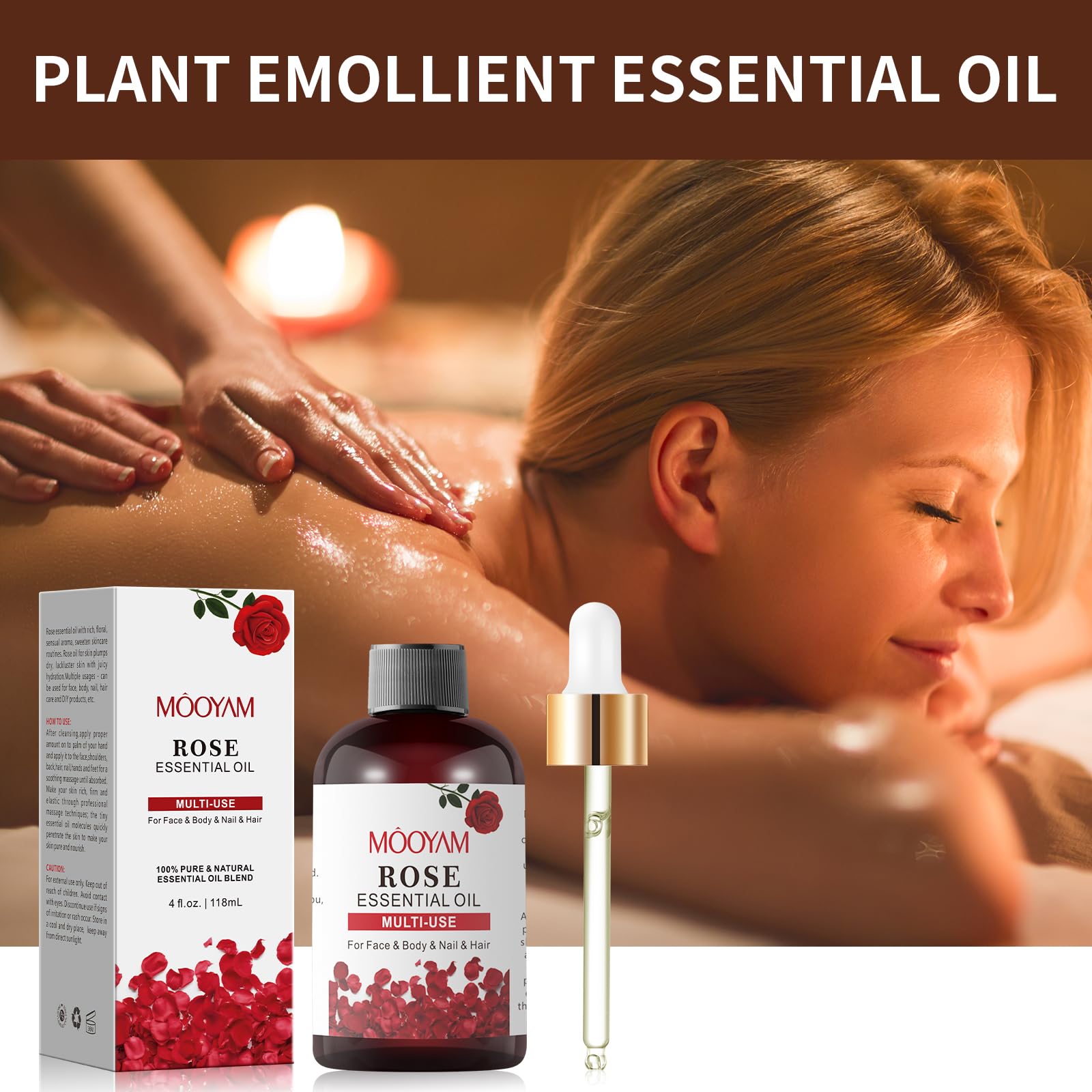 Rose Essential Oil Pure Rose Oil for Face 4OZ/118ML Organic Essential Oils for Diffuser Home Bedroom YAFUSIPE buy supplements canada