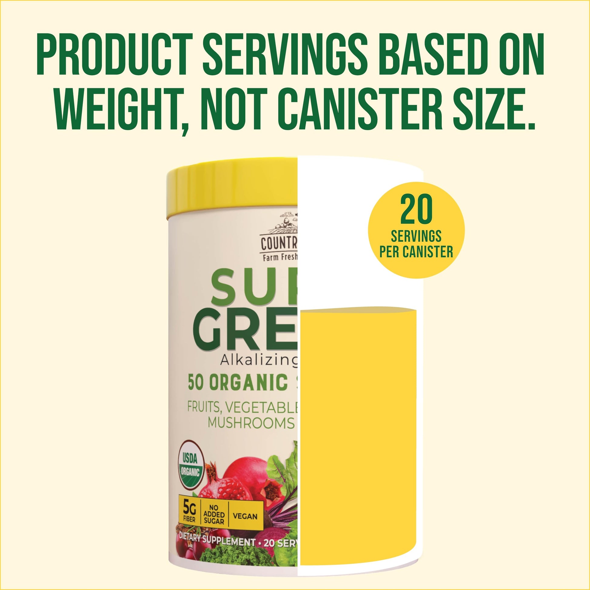 Country Farms Super Greens Apple Banana Powder Smoothie, Organic Super Foods, USDA Organic Drink Mix, Fruits, Vegetables, Mushrooms, Superfood Nutrition, 40 Servings, 2 Pack Country Farms buy supplements canada