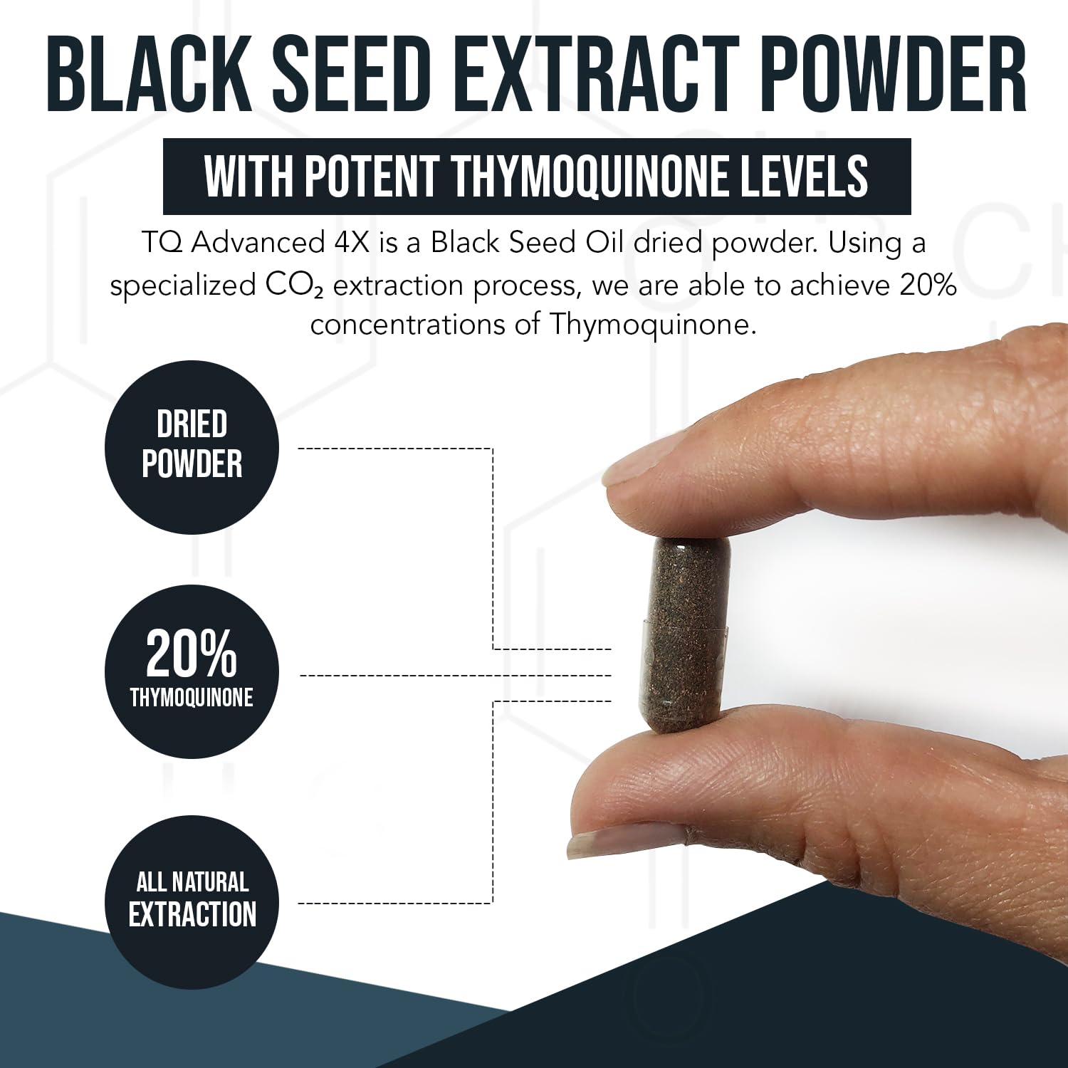 20% Thymoquinone Black Seed Extract Capsules - TQ-Advanced 4X®: Potent Thymoquinone Concentration Available - 60:1 Concentrate from Nigella Sativa Triquetra Health buy supplements canada