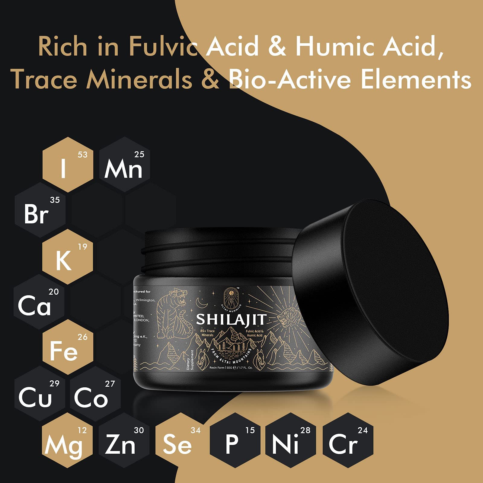 Shilajit Resin with Fulvic Acid & Trace Minerals, Original Siberian Pure Shilajit with 85+ Humic ALTAY MUMMIYO buy supplements canada