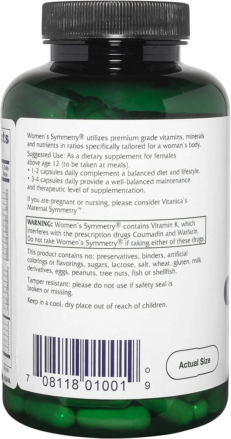 Vitanica Women's Symmetry, High Potency Daily Multivitamin, Vegan/Vegetarian, 180 Capsules Vitanica buy supplements canada