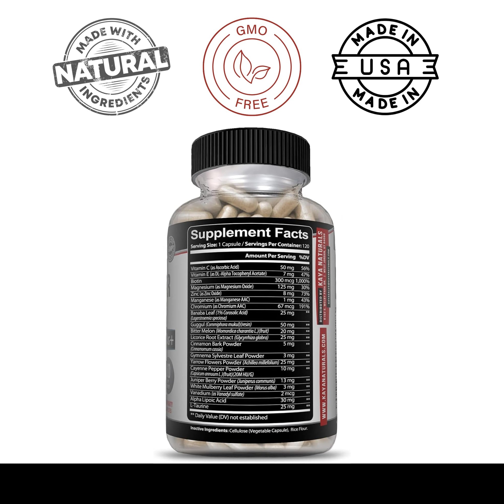 Kaya Naturals Healthy Gluco with Bittermelon Supplement | Support Healthy Levels and Function, 20 Herbs Vitamins and Minerals, Alpha Lipoic Acide, Cinnamon, Vitamin C & E, Non-GMO (120 Count) Kaya Naturals buy supplements canada