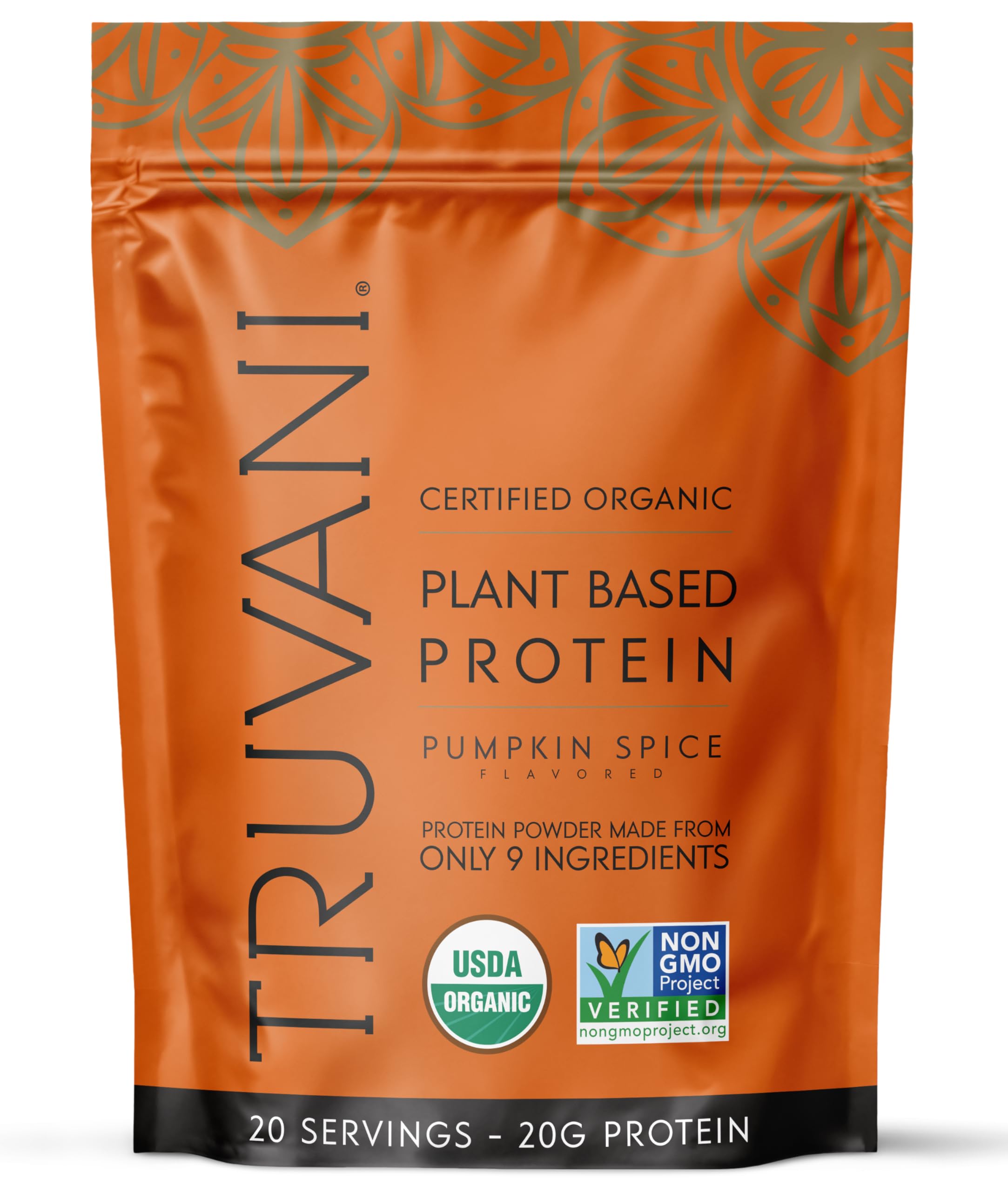 Truvani Vegan Pea Protein Powder | Pumpkin Spice | 20g Organic Plant Based Protein | 20 Servings | Keto | Gluten & Dairy Free Truvani buy supplements canada