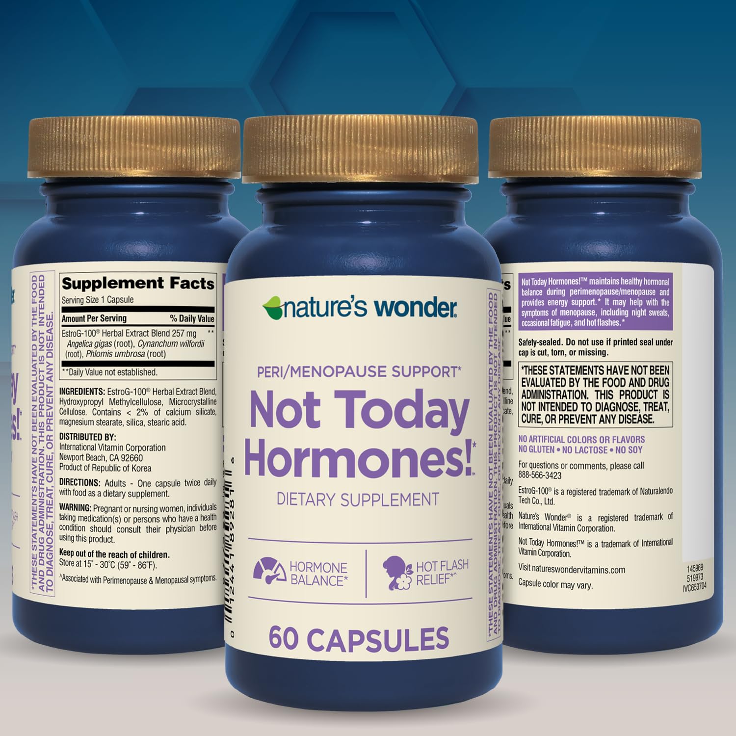 Nature's Wonder Not Today Hormones Perimenopause and Menopause Support Supplement for Women with Estro-G100, Supports Hot Flashes and Night Sweats 60 Vegetarian Capsules, 60 Day Supply Nature's Wonder buy supplements canada