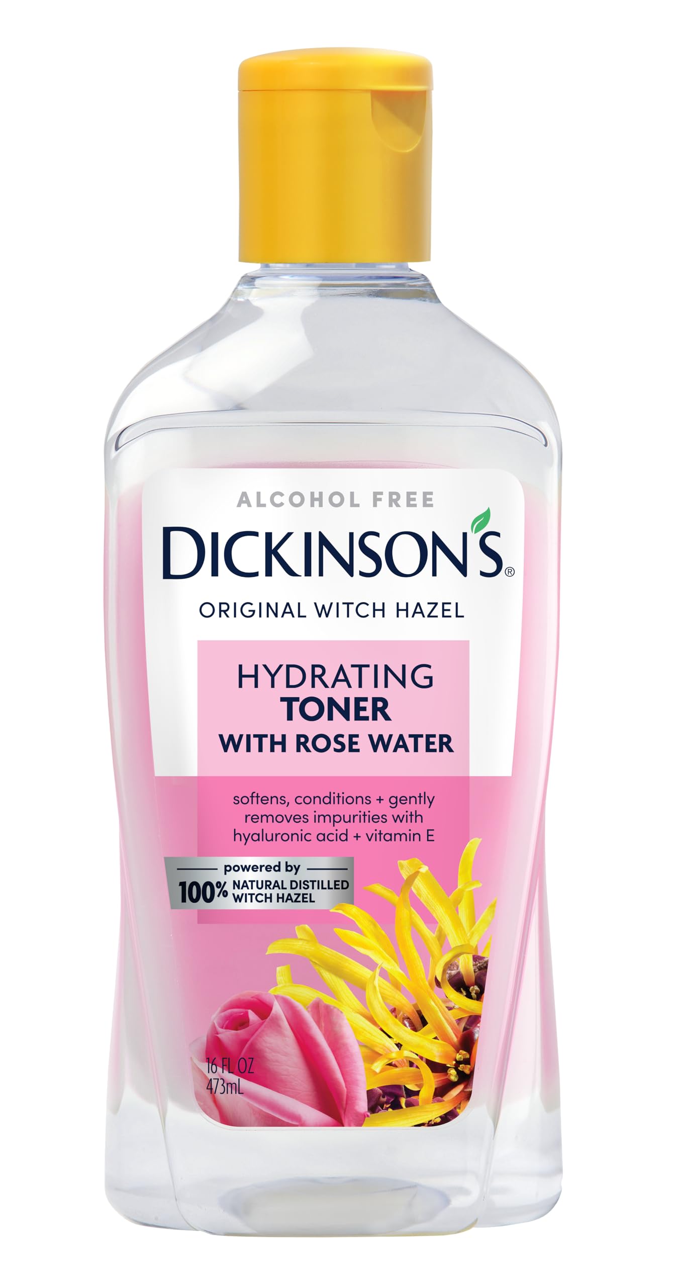 Dickinson's Enhanced Witch Hazel Hydrating Toner with Rosewater, Alcohol Free, 98% Natural Formula, 16 Fl Oz (Pack of 1) Dickinson's buy supplements canada