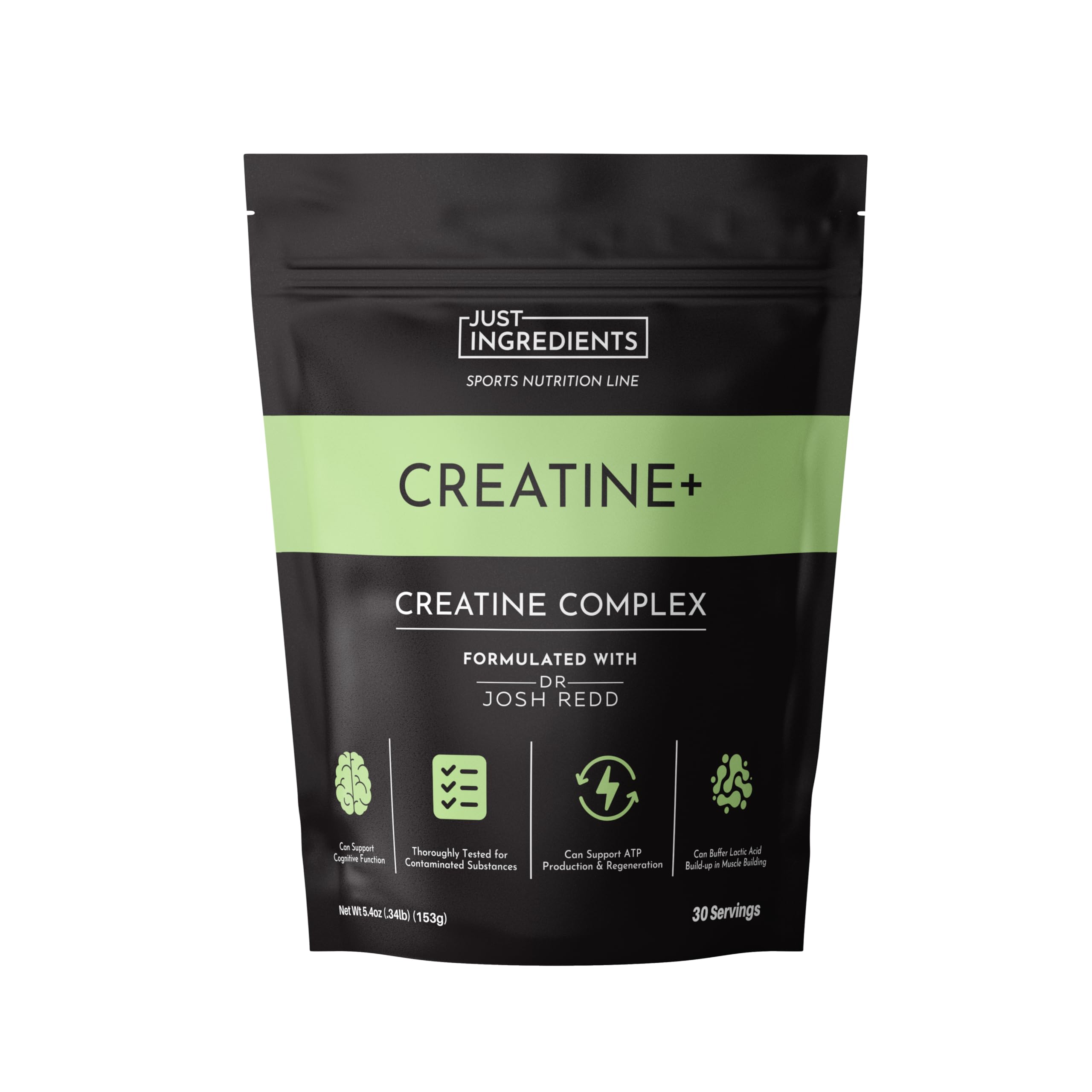 JUST INGREDIENTS Creatine Monohydrate Powder with Rejen Fulvic Mineral Complex - Supports Muscle Recovery, Energy, Strength, Cognitive Function - 30 Servings JUST INGREDIENTS buy supplements canada