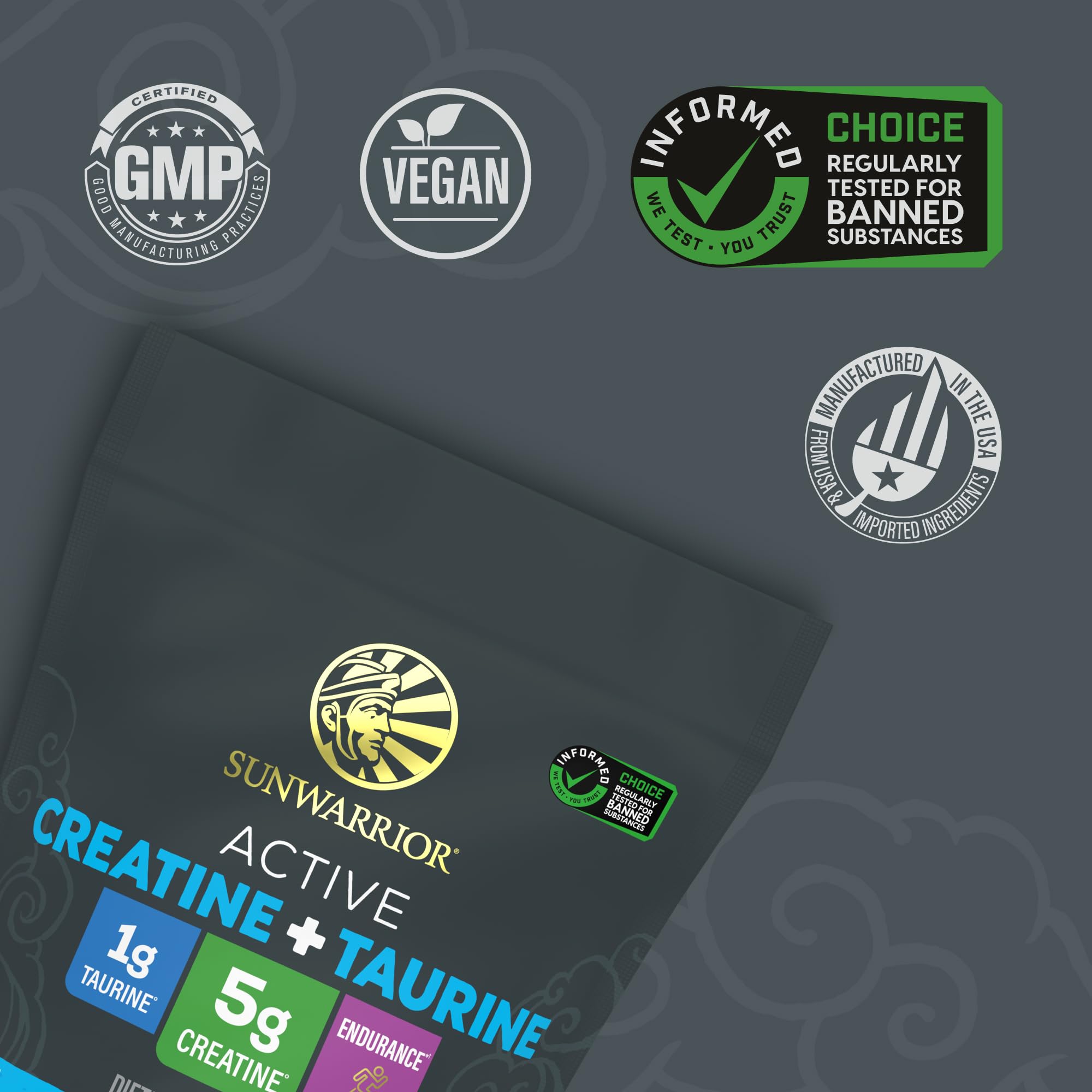 Creatine Monohydrate Powder Taurine Supplement, 5g Creatine Monohydrate 1g Taurine per Serving | Vegan Muscle Strength, Endurance & Recovery Support, Clean Performance Formula | 60 Servings Unflavored Sunwarrior buy supplements canada