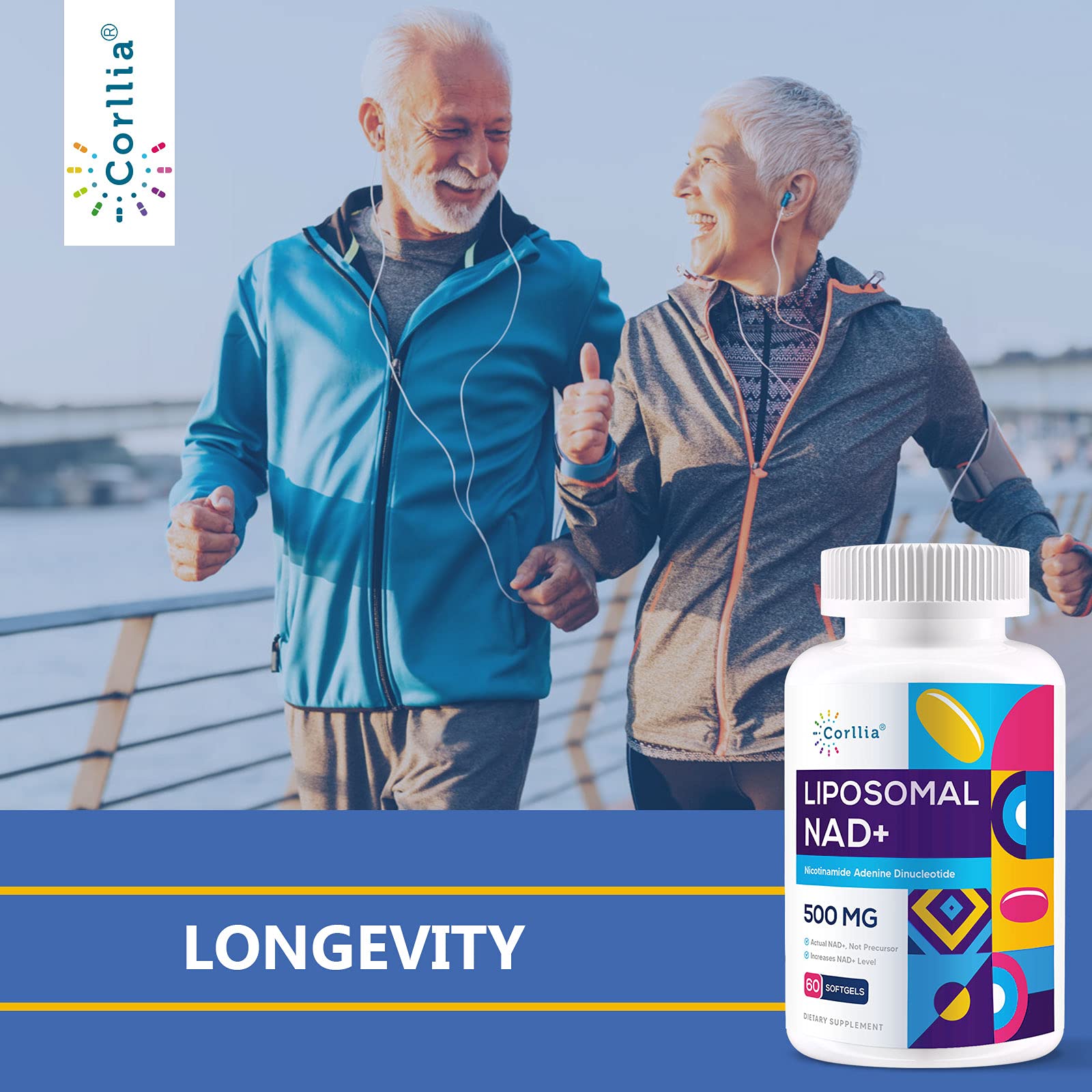 Liposomal NAD+ 500mg with TMG 250mg Softgels, Nicotinamide Riboside Alternative, Actual NAD+ Supplement, 120 Servings Corllia buy supplements canada
