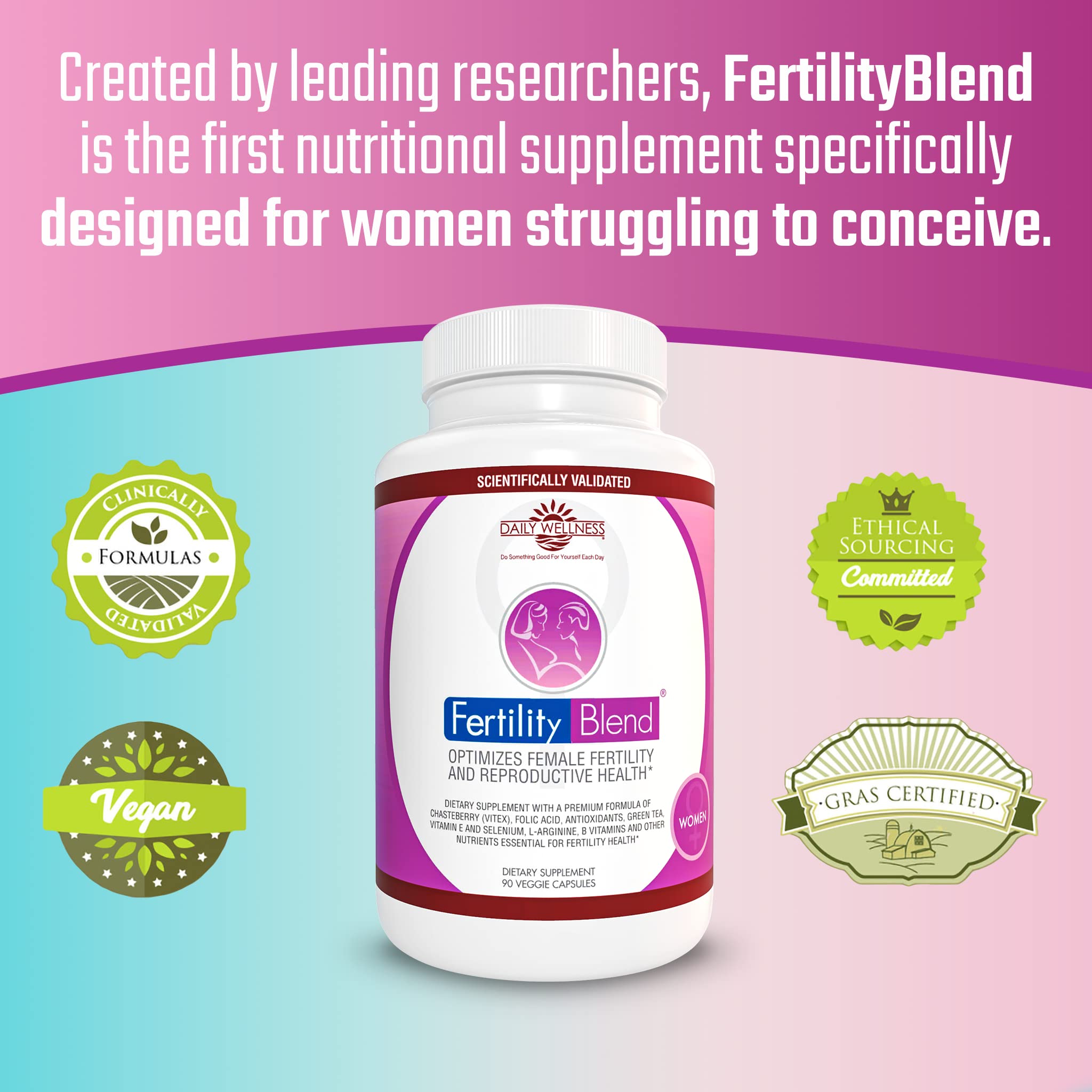 Daily Wellness Fertility Blend for Women - Fertility Supplements for Women, Conception Fertility Prenatal Vitamins, Trying to Conceive Progesterone Supplements, Cycle Support Conception Pills - 1 Pack Fertility Blend buy supplements canada