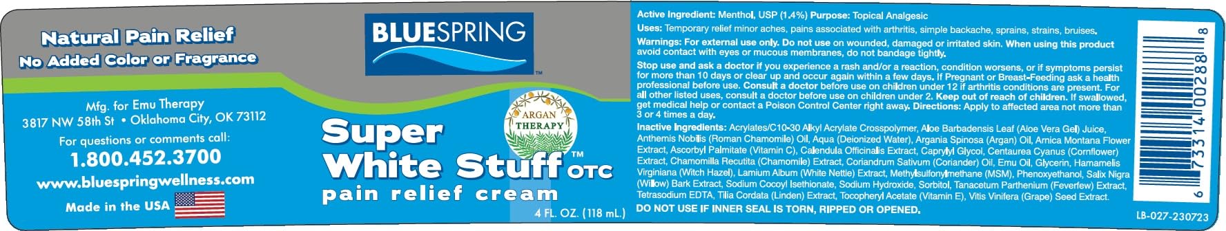 Back Pain Relief Cream with Emu Oil - Super White Stuff Natural Pain Reliever -Topical Cream for Muscle and Joint Pain Relief - Experience Sore Muscle Relief in 5 Minutes - 4 oz Emu Therapy buy supplements canada