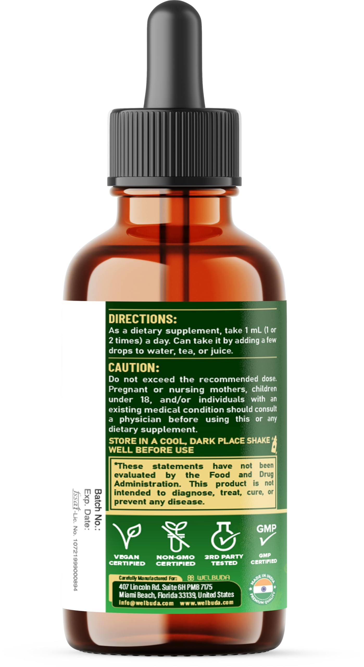 17in1 Rhodiola Rosea Liquid Supplement with Ashwagandha, Magnesium Glycine, L-Theanine, Vitamin C, Vitamin D3, Vitamin K2, Ginkgo, Turmeric, Holy Basil and More - 1 FL Oz - 60 Day Supply WELBUDA buy supplements canada
