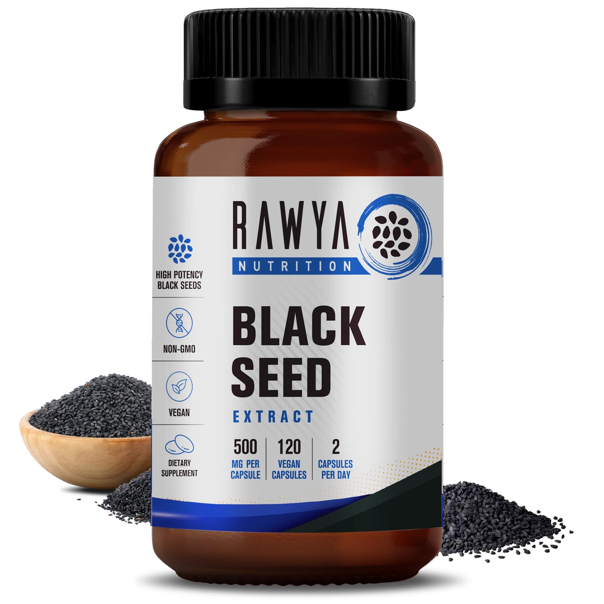 RAWYA Nutrition, Black Seed Extract, 120 Vegan Capsules, Nigella Sativa, Black Cumin RAWYA buy supplements canada