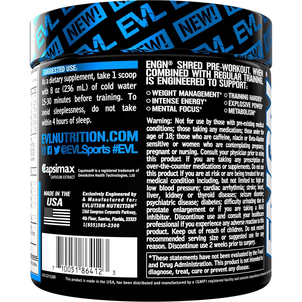 EVL Ultimate Pre Workout Powder - Thermogenic Fat Burn Support Preworkout Powder Evlution buy supplements canada