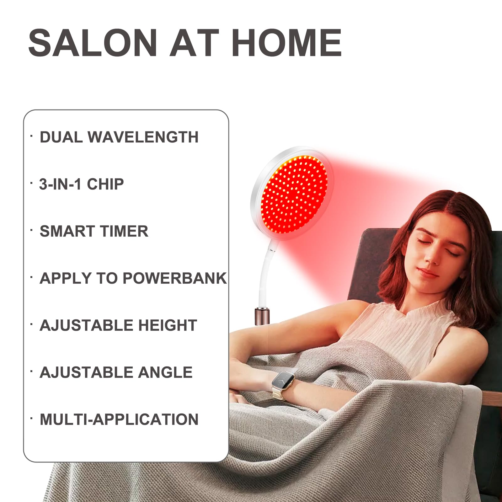 Red Light Lamp with Base, 660nm Red Light & 850nm Near Infrared Red Light Lamp with Timer Devowellte buy supplements canada