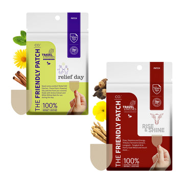 Relief Day & Rise & Shine Patch Bundle - Arnica, White Willow Bark, Tongkat Ali, Horny Goat Weed, Saffron & Peppermint for Soreness, Strength, and Performance Support - 16 Plant-Powered Patches for Me The Friendly Patch CO. buy supplements canada