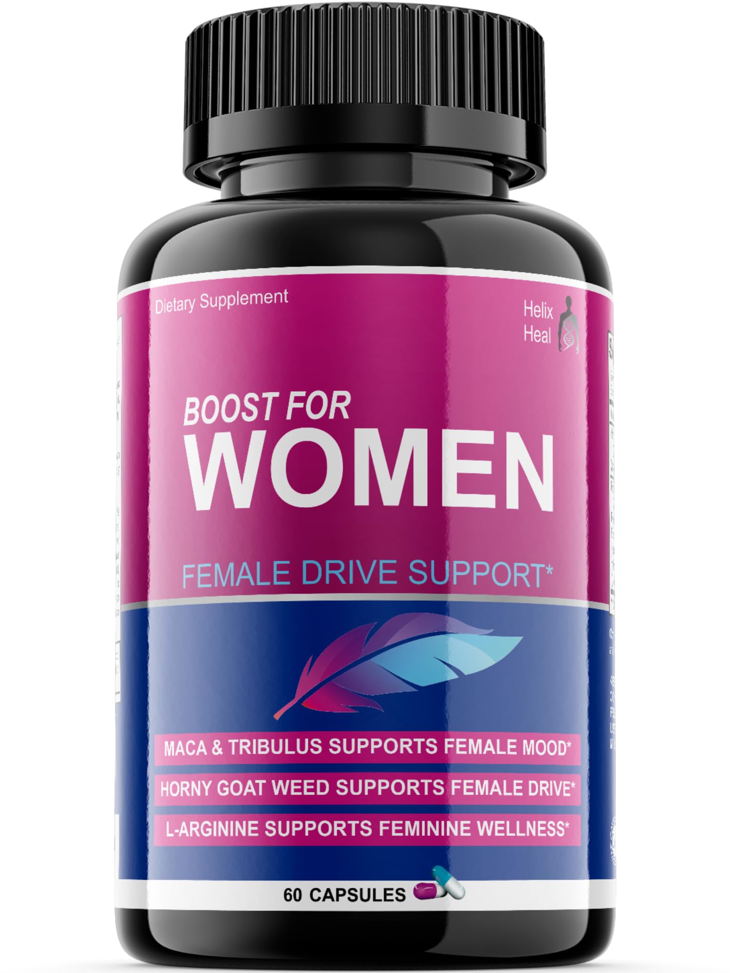 Helix Heal Libido Booster for Women Fast Acting with Horny Goat Weed - Female Desire Pills with Maca Root, Tribulus Terrestris, Ginseng and Hornygoatweed Women - Hormone Balance, Made in USA (60 ct) Helix Heal buy supplements canada