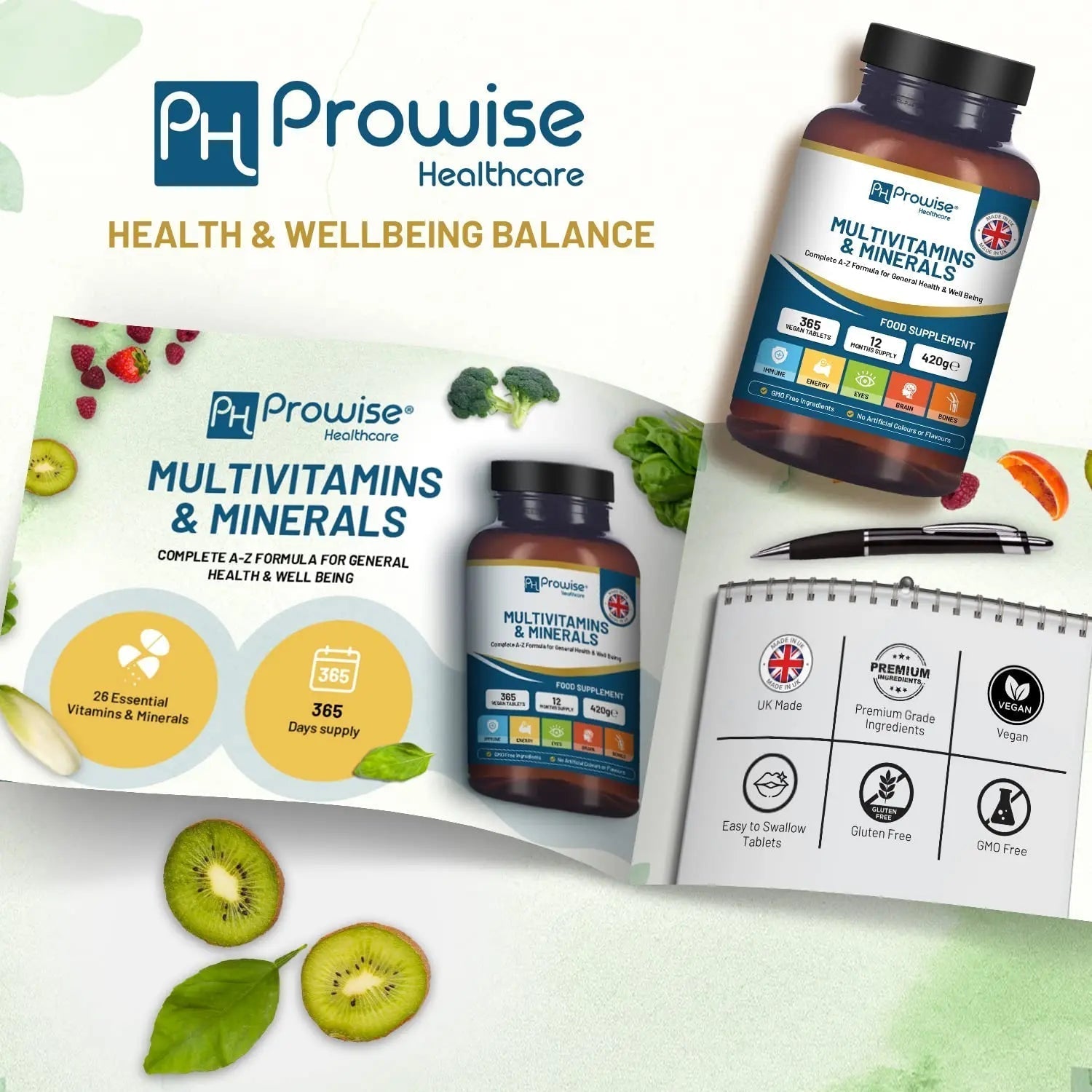 A-Z Multivitamins & Minerals I 365 Vegan Tablets (1 Year Supply) I 26 Essential Active Vitamins, Minerals & Micronutrients PH PROWISE Healthcare buy supplements canada