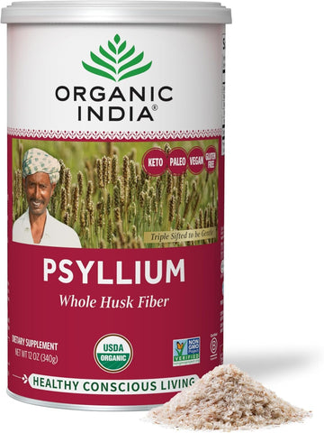 ORGANIC INDIA Psyllium Herbal Powder - Whole Husk Fiber, Vegan, Gluten-Free, USDA Certified Organic, Non-GM ORGANIC INDIA buy supplements canada
