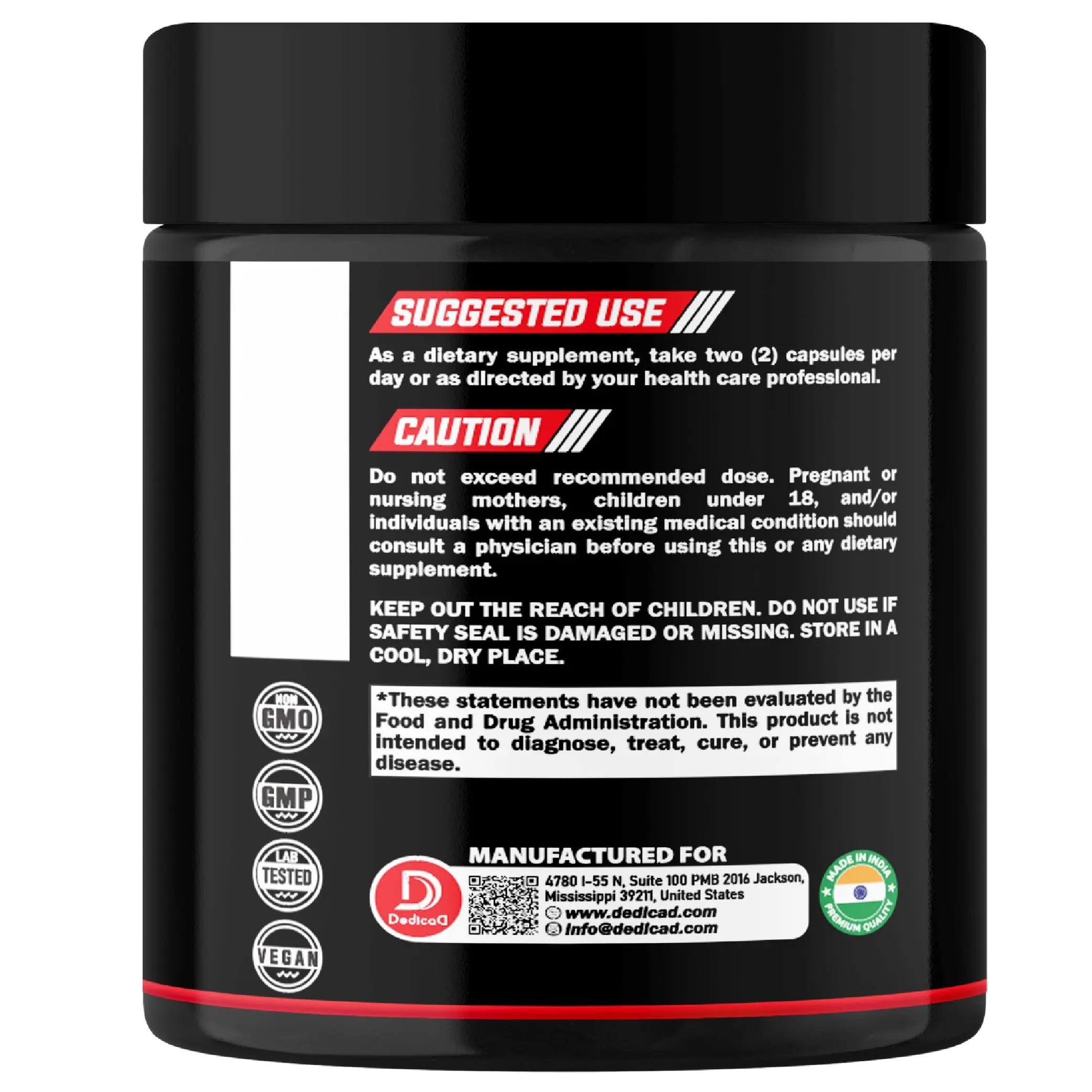 DEDICAD 5 HTP Supplement 1010mg - 60 Capsules - 3in1 Combined with Vitamin B6, L-Tryptophan - Comfortable Mood, Brain Health, Body Management & Immune System Support DEDICAD buy supplements canada