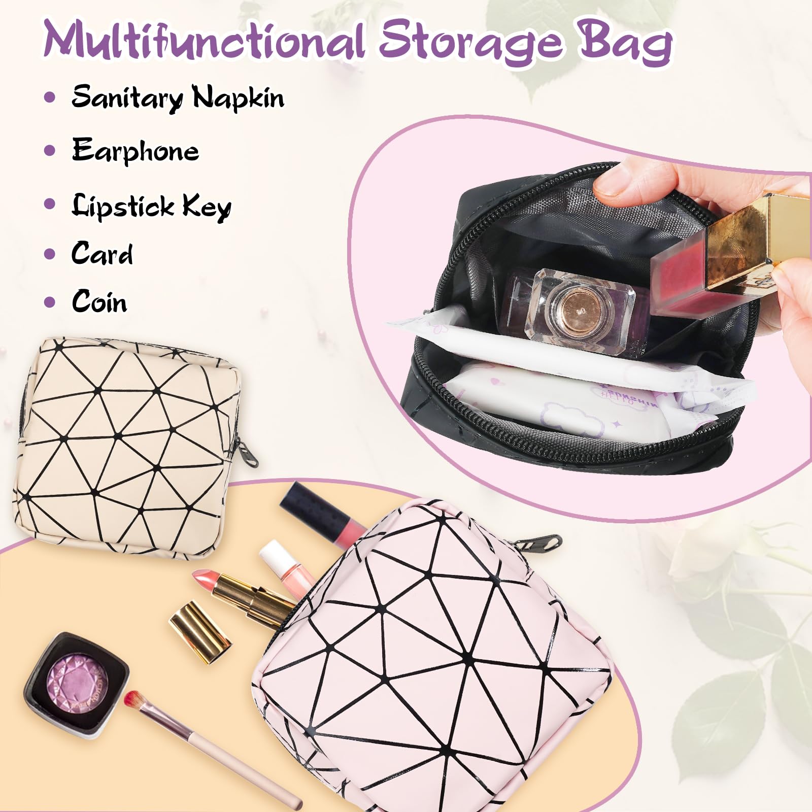 Yazabai Sanitary Napkin Storage Bag Pouch 4PCS Pads and Tampons Bags Pouches Portable Yazabai buy supplements canada