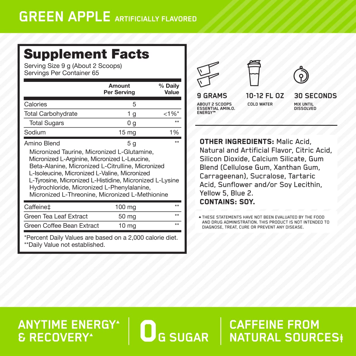 Optimum Nutrition Amino Energy with Green Tea and Green Coffee Extract, Flavor Optimum Nutrition buy supplements canada
