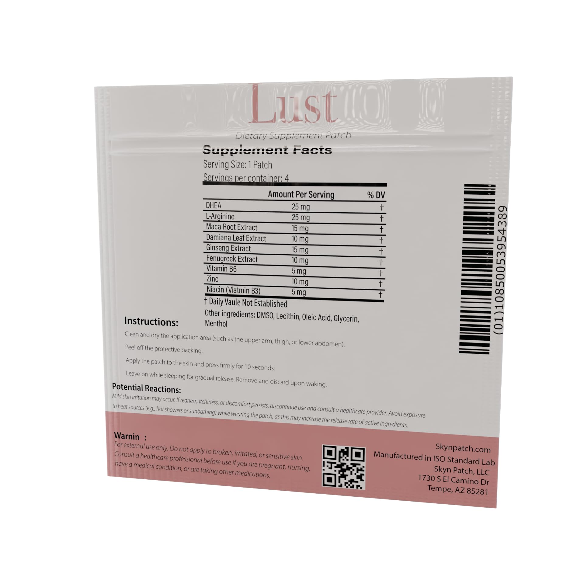 Skyn Patch Lust Botanical Daily Transdermal Patch | Plant Botanical & Vitamin Supplement for Adult Lifestyle Wellness Skyn Patch buy supplements canada